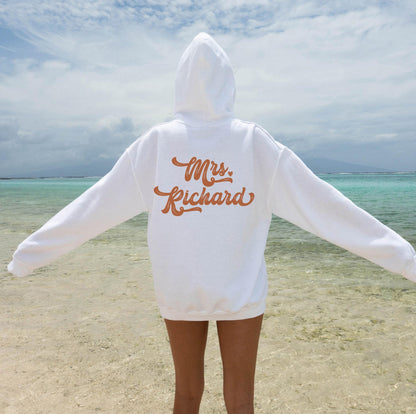 Custom Mrs Hoodie | Personalized Bride Sweatshirt, Bridal Party Gifts, Bridal Shower Gifts, Custom Wedding Gifts, Engagement Gifts
