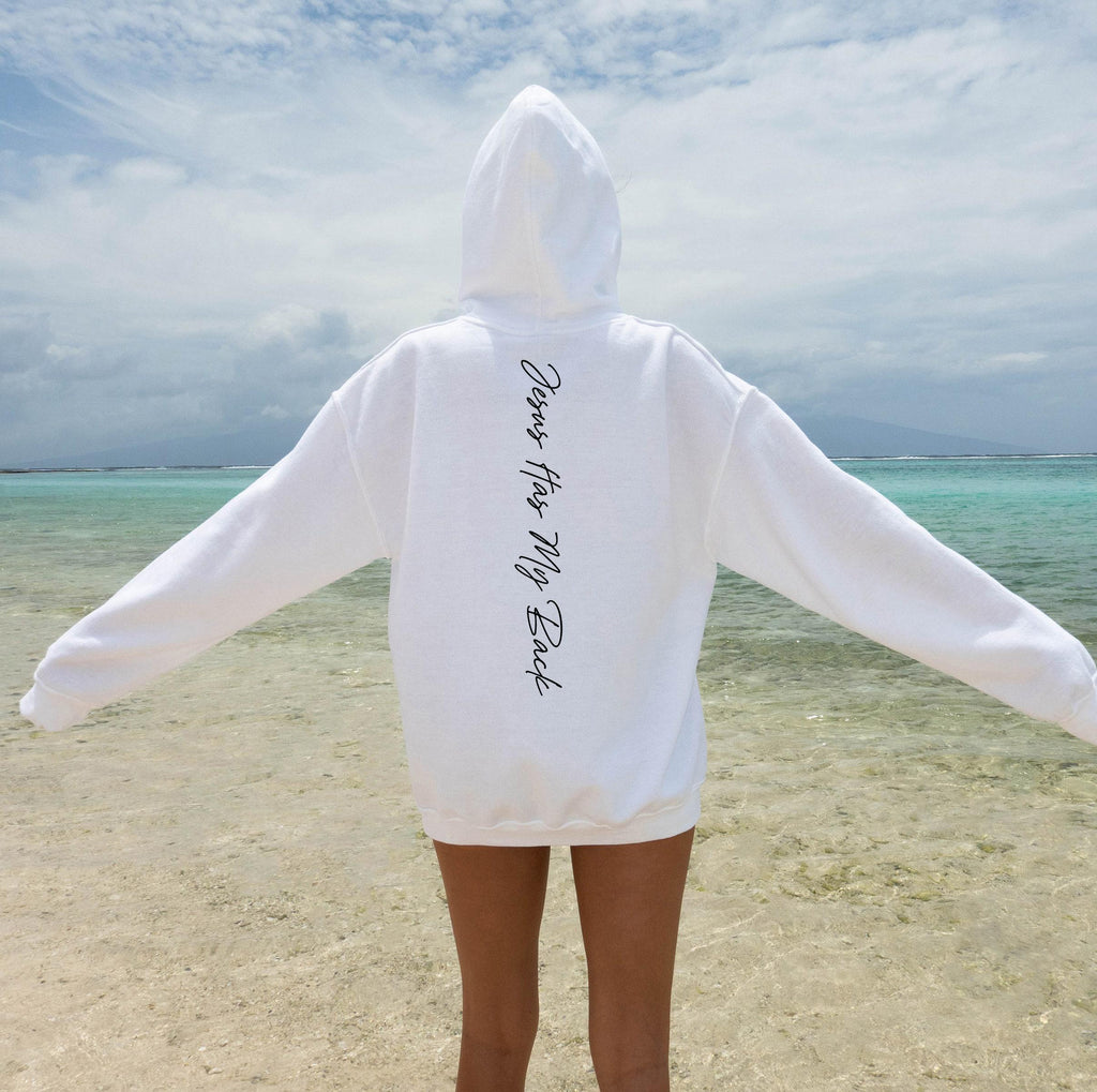 Jesus Has My Back Sweatshirt | Aesthetic Christian Shirt, Religious Gifts, Catholic Gifts, Spiritual Gifts, Bible Verse Shirt, Print Hoodie