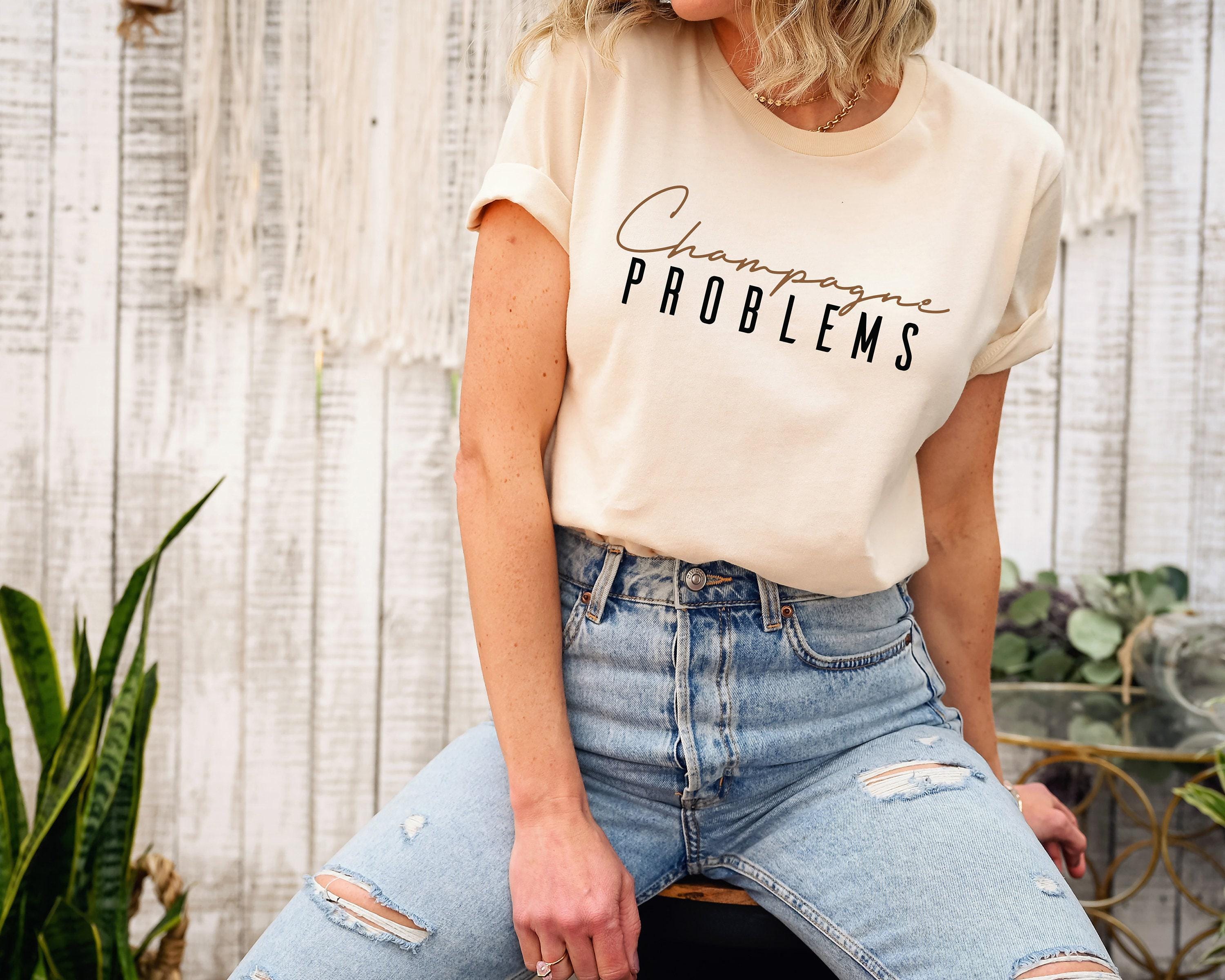 Champagne Problems Sweatshirt | Funny Champagne Lover Shirt, Alcohol Drinker Gift, Gift For Her, Bach Party Favors, Adult Humor Sweater