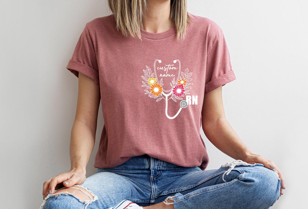 Custom RN Sweatshirt | Personalized Registered Nurse Hoodie, Customized Med Gift, New Nurse Gift, Nursing Student Tee, Nursing School Shirt