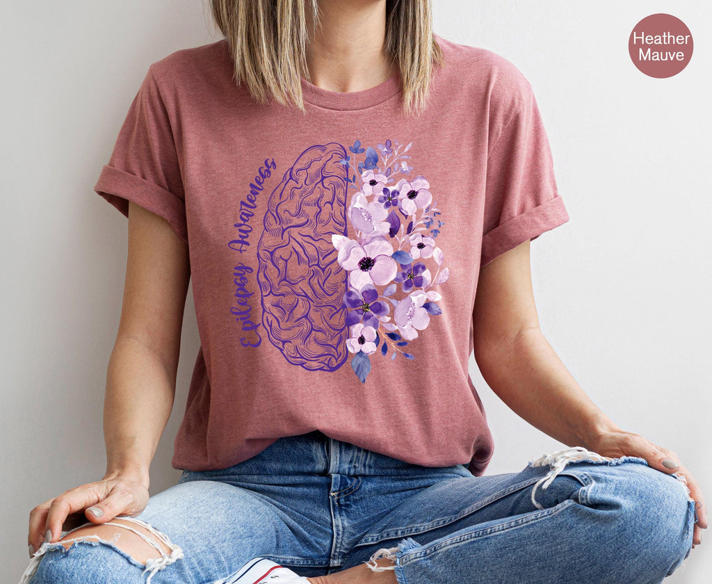 Epilepsy Awareness Shirt | Mental Health Sweatshirt, Epilepsy Mom Gift, We Wear Purple Tee, Purple Ribbon Tee, Epilepsy Warrior Tee, Fighter