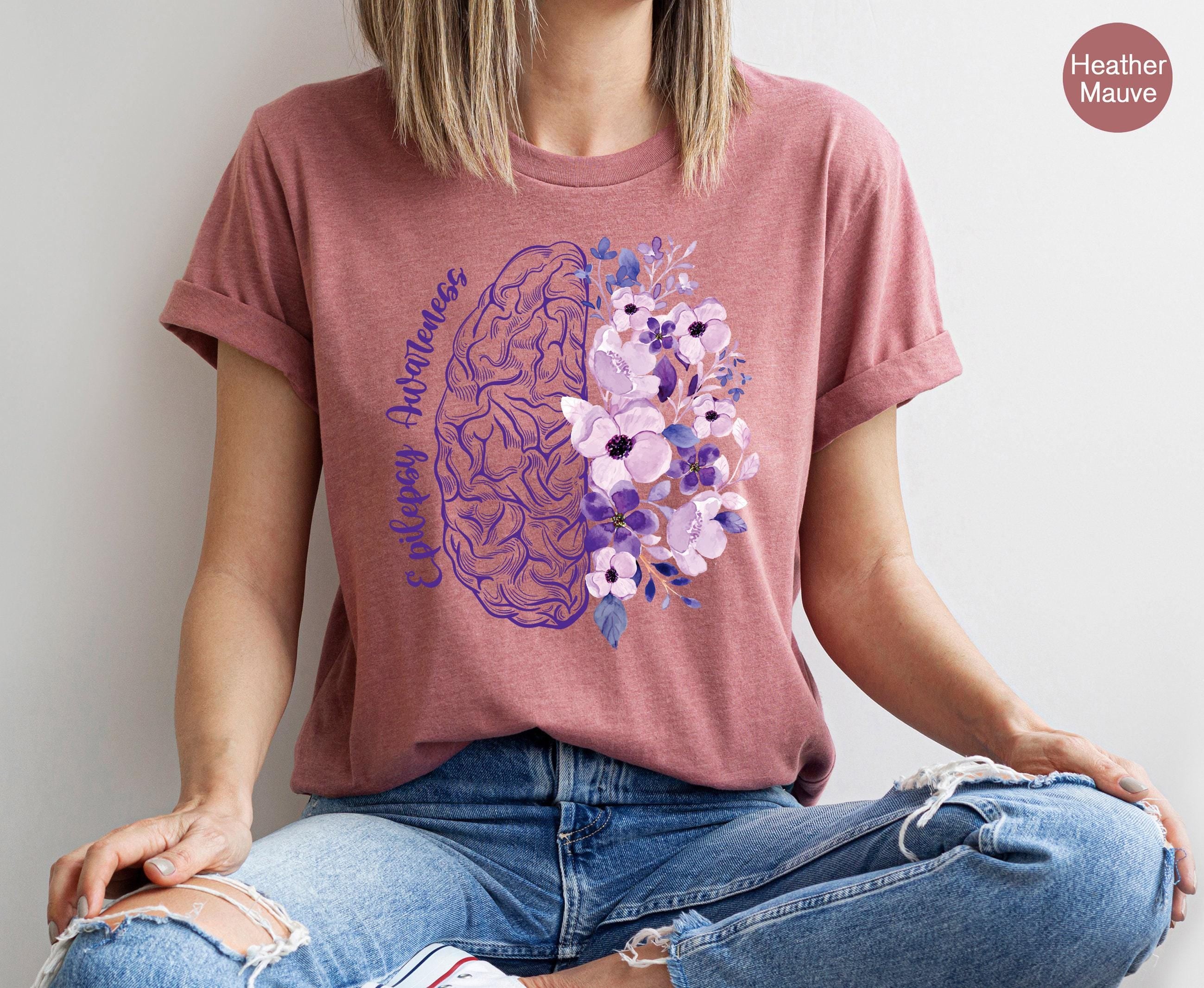 Epilepsy Awareness Shirt | Mental Health Sweatshirt, Epilepsy Mom Gift, We Wear Purple Tee, Purple Ribbon Tee, Epilepsy Warrior Tee, Fighter