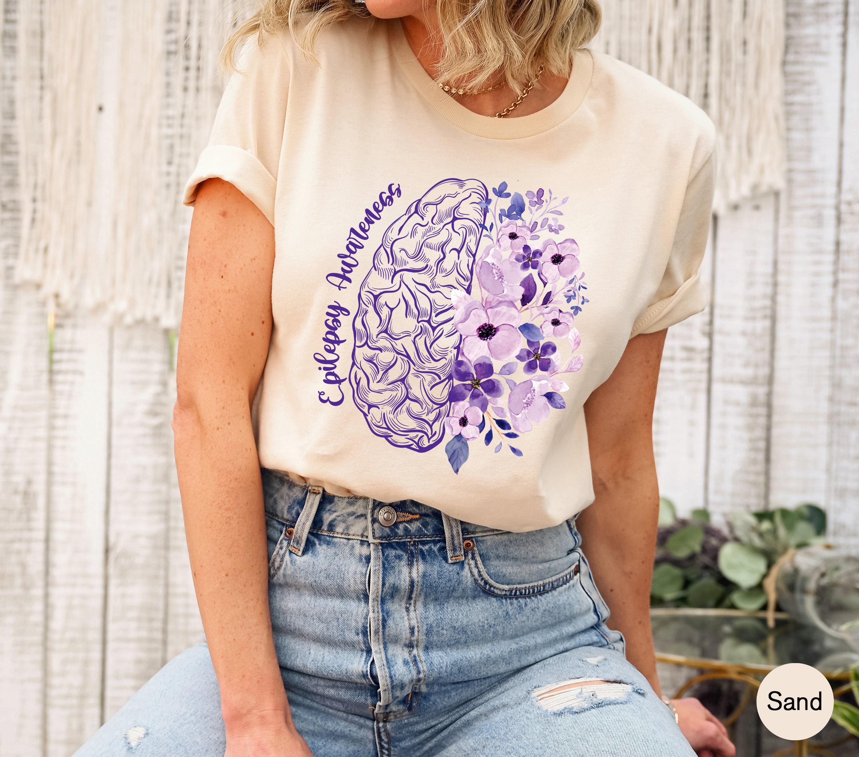Epilepsy Awareness Shirt | Mental Health Sweatshirt, Epilepsy Mom Gift, We Wear Purple Tee, Purple Ribbon Tee, Epilepsy Warrior Tee, Fighter