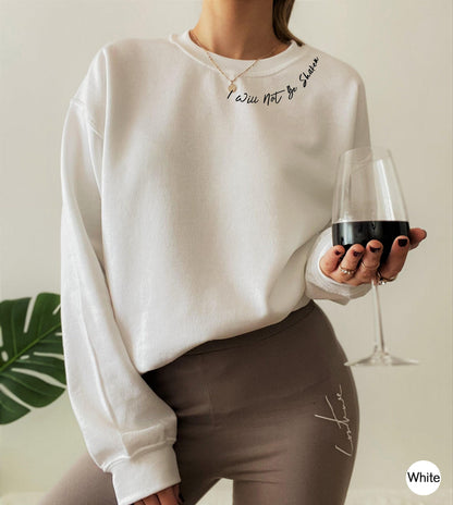 Minimalist Christian Sweatshirt | I Will Not Be Shaken Shirt, Prayer Gifts For Her, Catholic Gifts, Spiritual Gifts, Scripture Quotes Tee