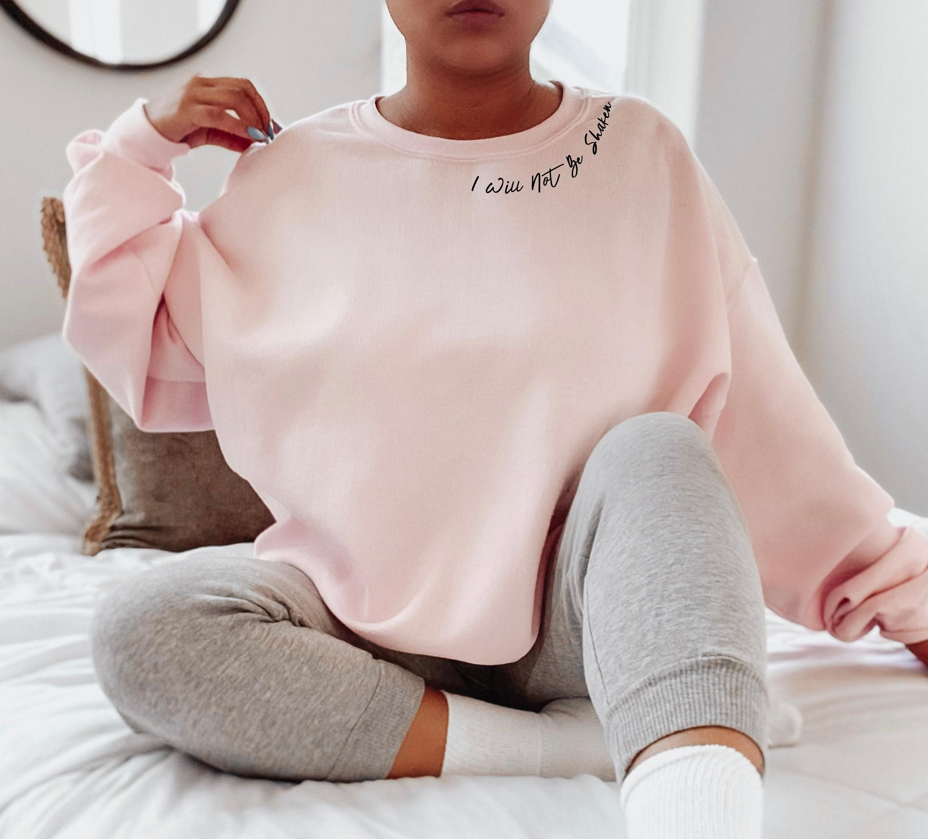 Minimalist Christian Sweatshirt | I Will Not Be Shaken Shirt, Prayer Gifts For Her, Catholic Gifts, Spiritual Gifts, Scripture Quotes Tee