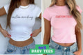 Custom Baby Tee Crop Top | Personalized Women Tank Tops, Y2K Aesthetic, Y2K Shirt, Custom Text Baby Tee, Custom Slogan Tee, Sorority