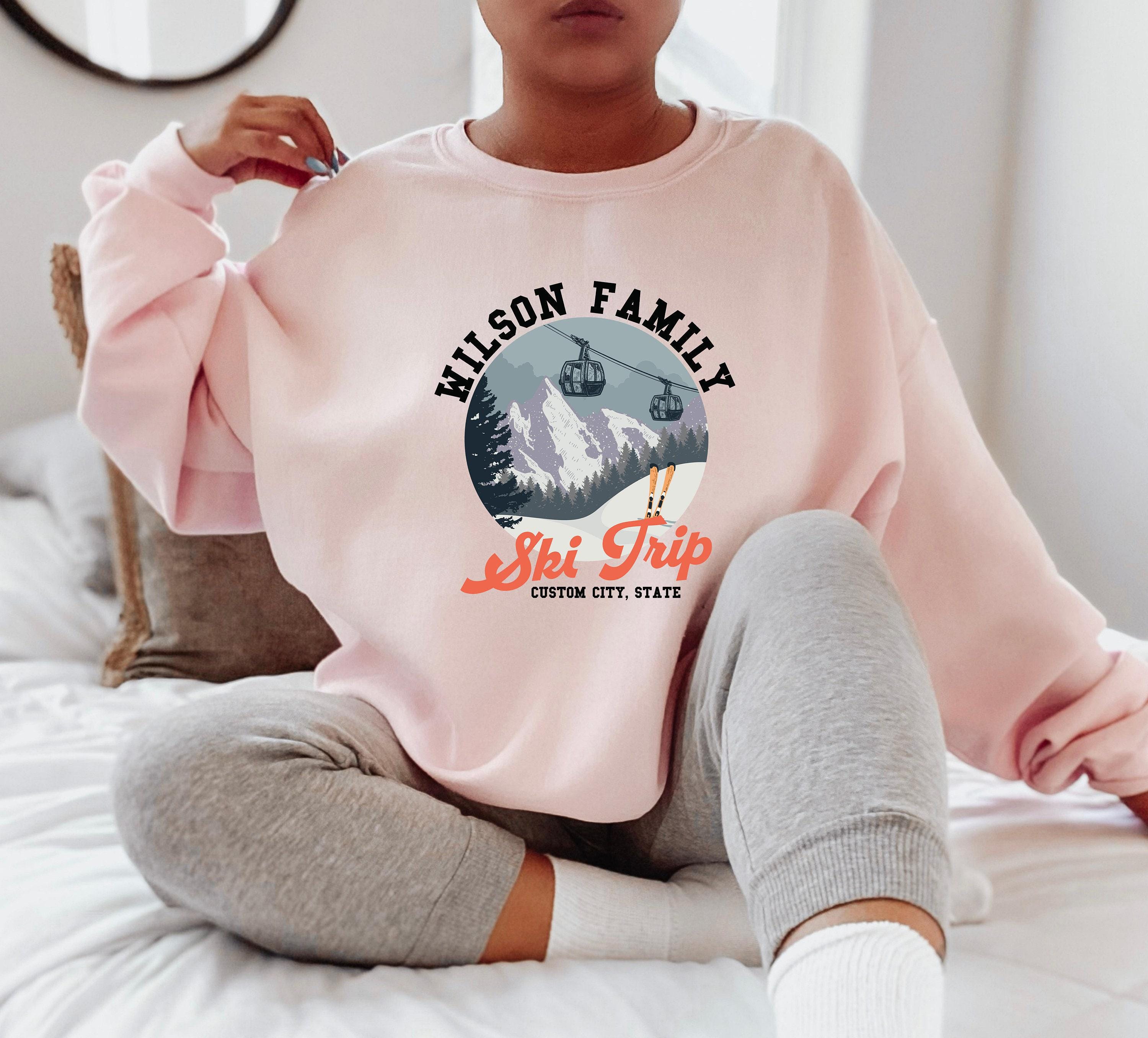 Custom Ski Trip Sweatshirt, Family Vacation Hoodie, Winter Season Shirt For Women, Forest Themed Tee, Gift For Sportive 
