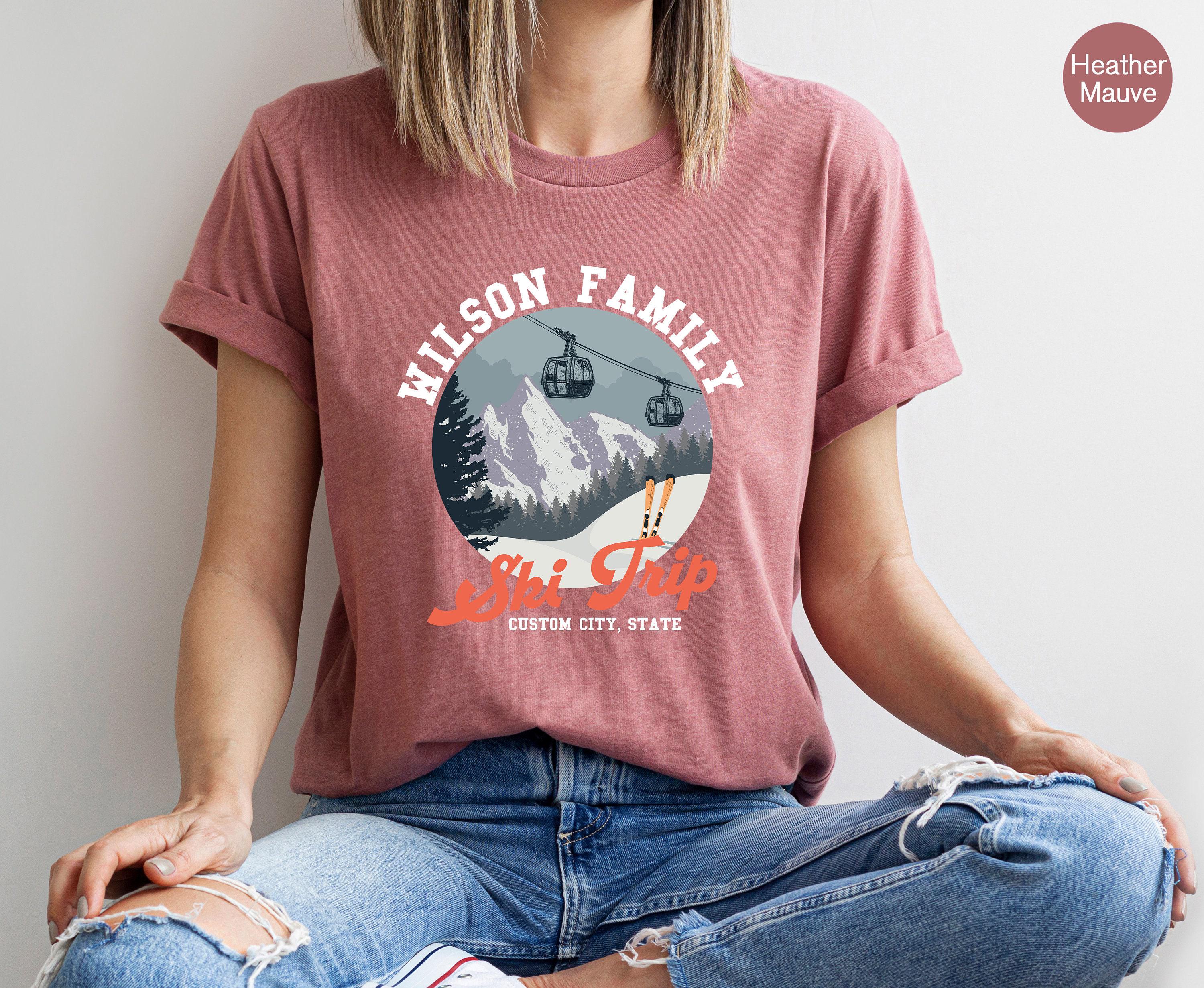 Custom Ski Trip Sweatshirt, Family Vacation Hoodie, Winter Season Shirt For Women, Forest Themed Tee, Gift For Sportive Women
