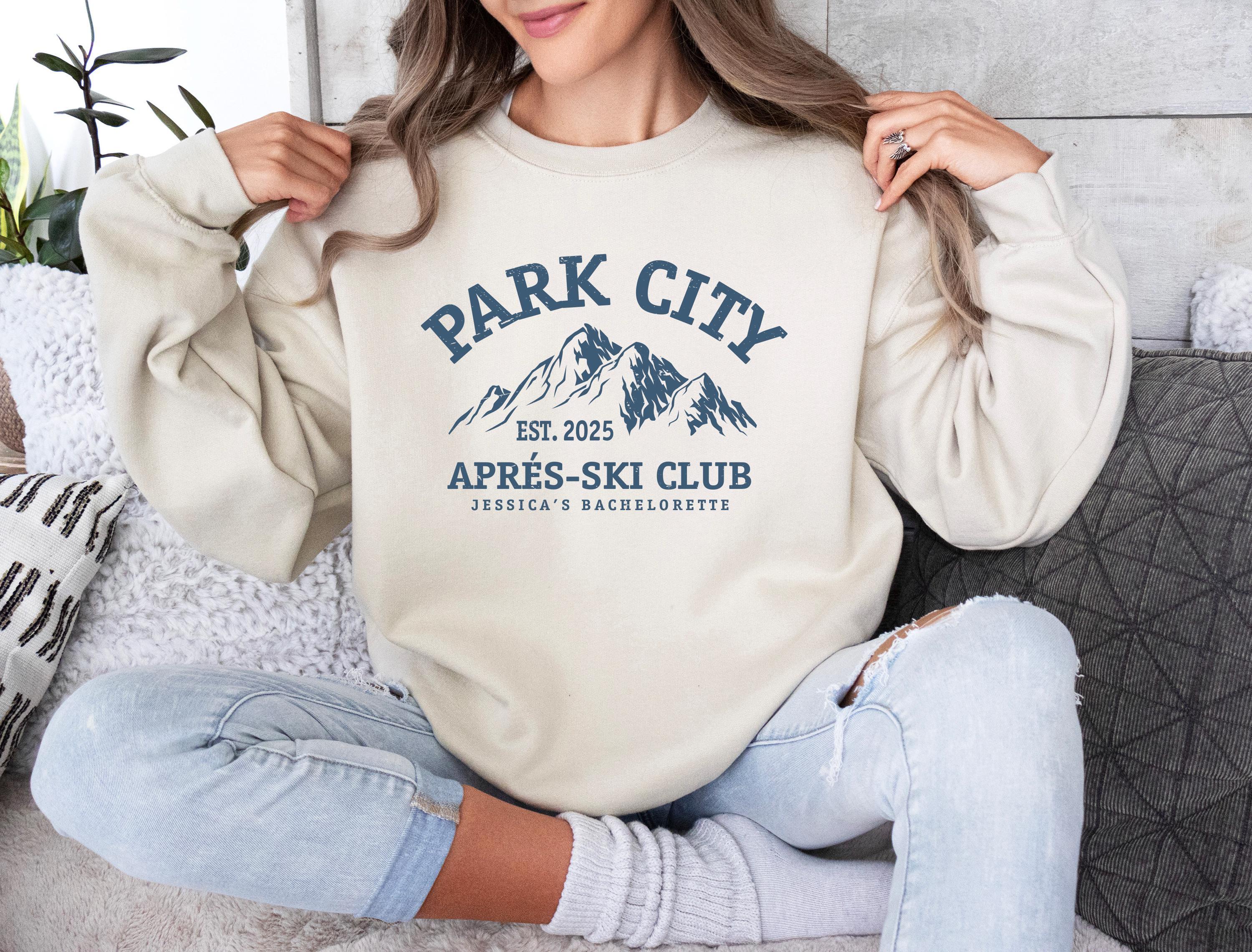 Park City Est 2025 Hoodie, Custom Apres Ski Club Sweatshirt with Name, Bachelorette Party T-Shirt, Bridesmaid Tee, Birthday Trip Gift