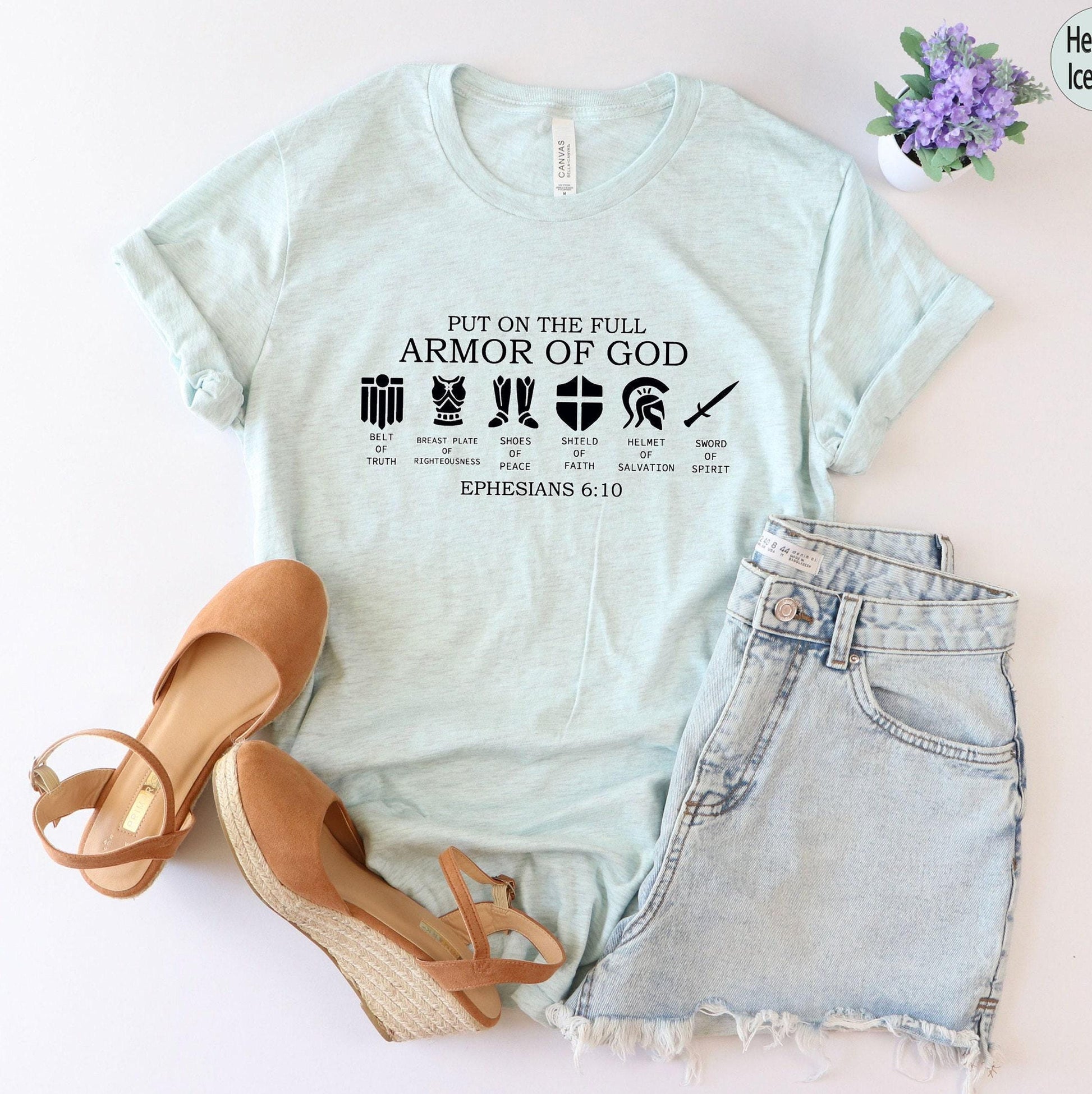 Put on The Full Armor of God Shirt, Christian Shirts, Religious Gifts For Women, Bible Verse Shirt, Christian Gifts, Catholic Shirt