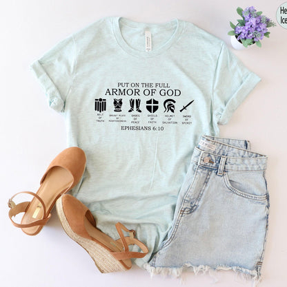 Put on The Full Armor of God Shirt, Christian Shirts, Religious Gifts For Women, Bible Verse Shirt, Christian Gifts, Catholic Shirt