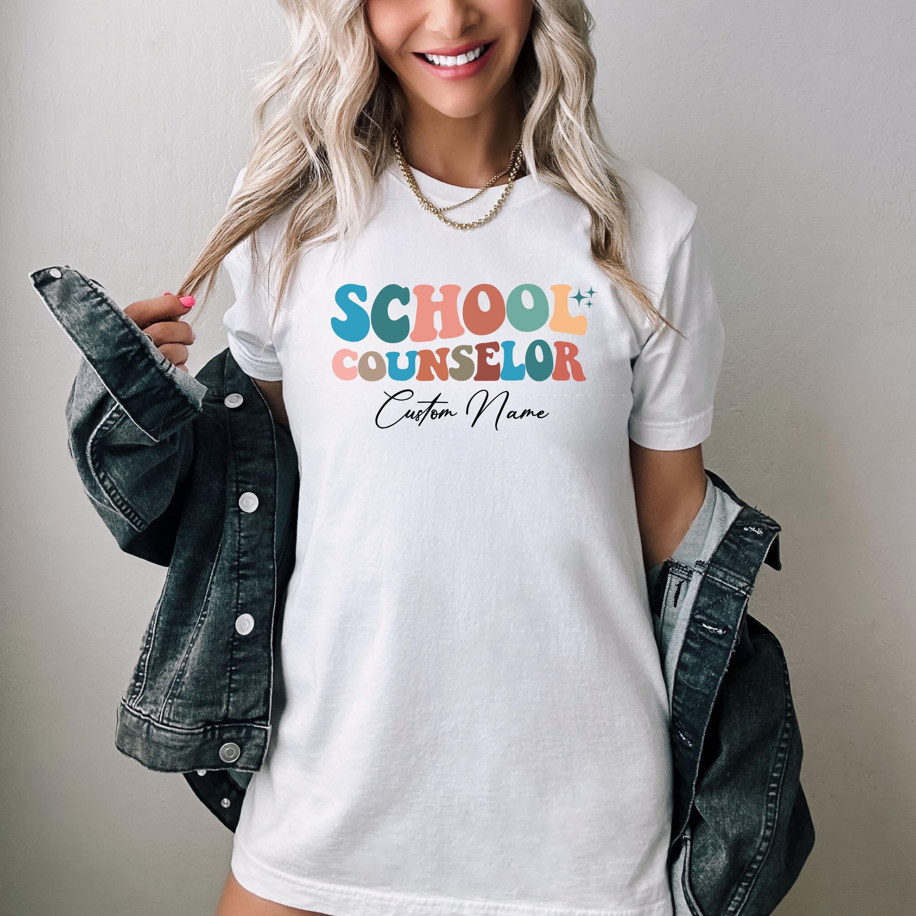 Custom School Counselor Name Sweatshirt, School Therapy  T-Shirt, Education Support Hoodie, School Counselor Gifts, Counseling Shirt