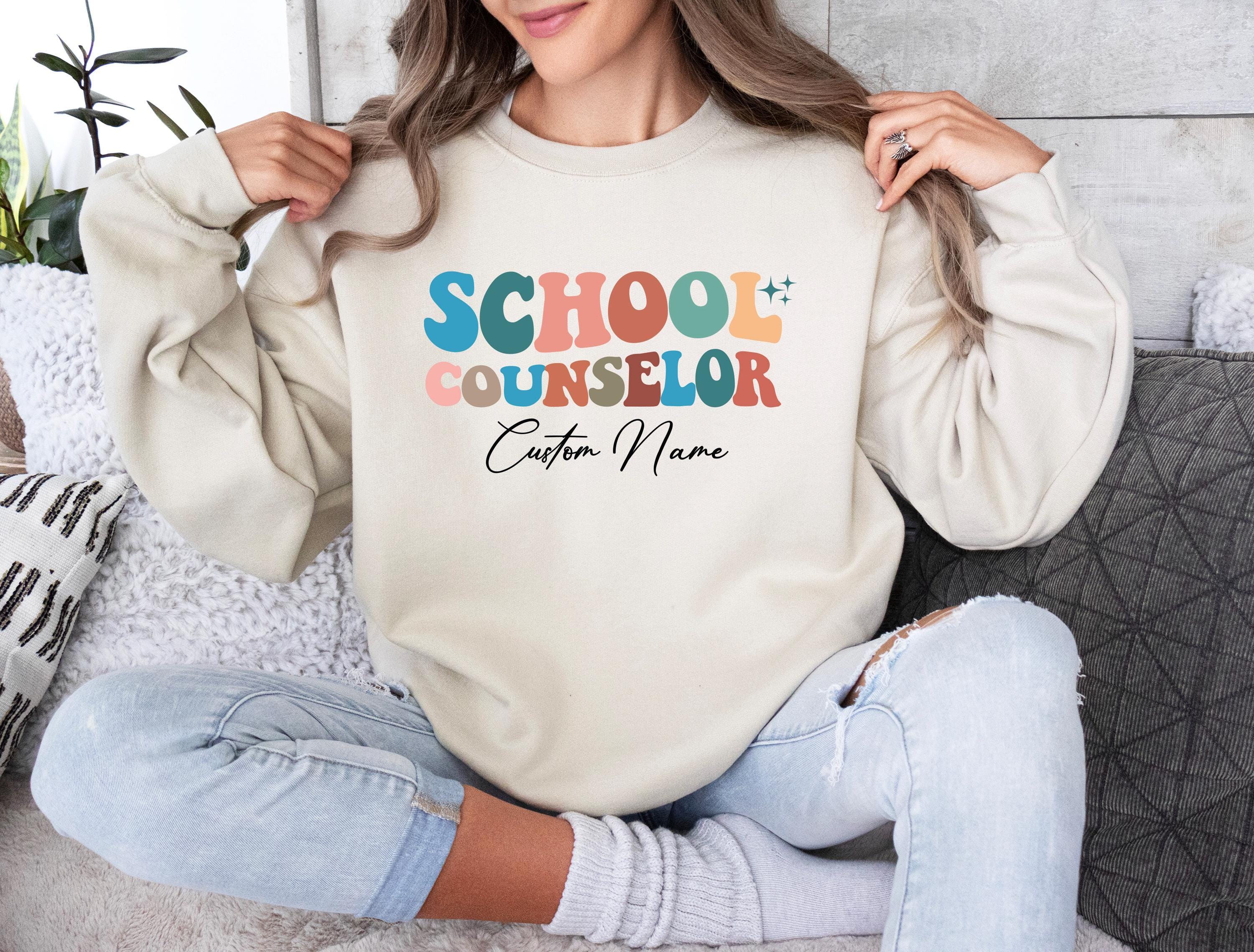 Custom School Counselor Name Sweatshirt, School Therapy  T-Shirt, Education Support Hoodie, School Counselor Gifts, Coun