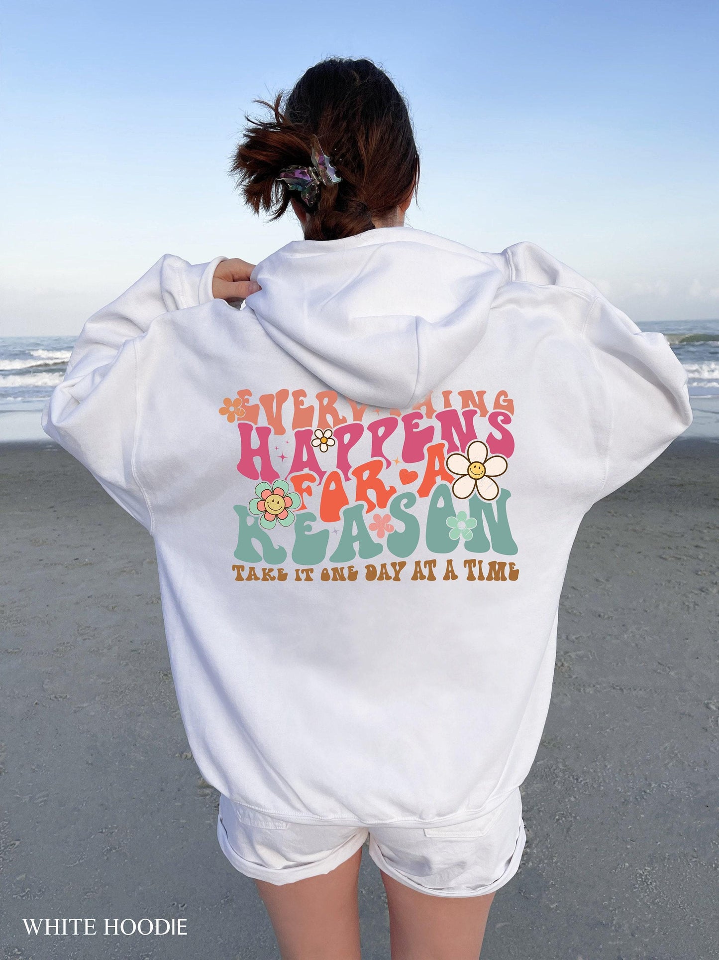 Everything Happens For a Reason Hoodie | Trendy Sweatshirt, Aesthetic Shirt For Teens, Preppy Sweatshirt, Motivational Tee Gift, VSCO Hoodie