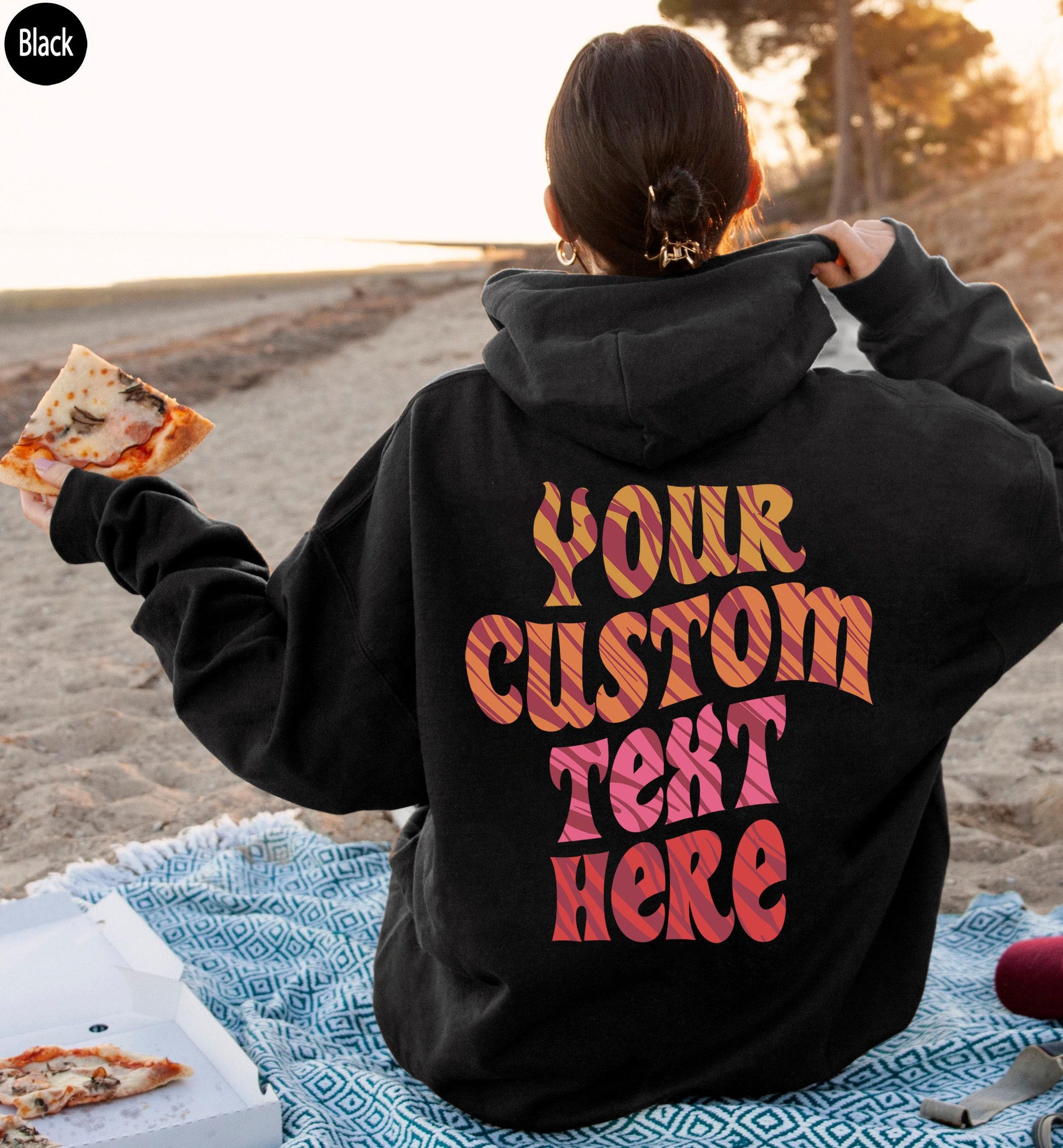 Custom Your Text Here Hoodie | Trendy Personalized Sweatshirt For Women, Custom Text Shirt For Friends, Your Quote On Back Hoodie