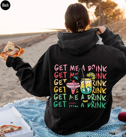 Aesthetic Hangover Hoodie | Cocktails Hoodie, Get a Drink Shirt For Friend, College Party Shirt, Tequila Shirt, Drinking