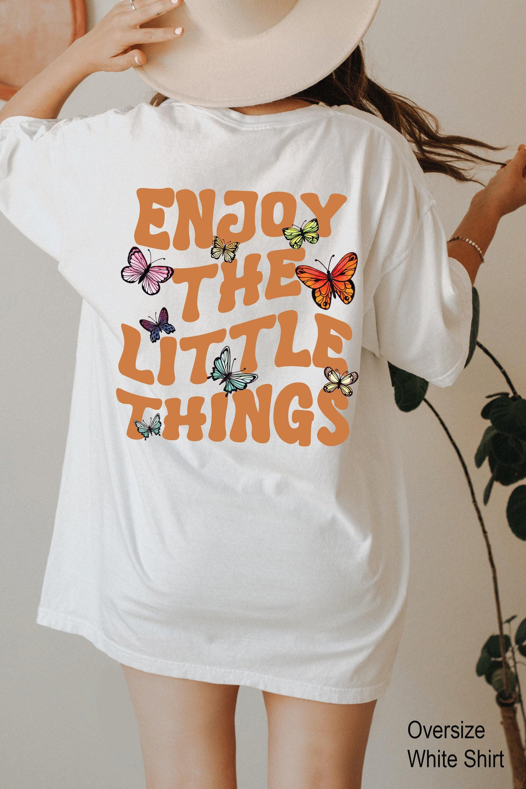 Enjoy The Little Things Hoodie | Aesthetic Sweatshirt, Positive Quotes Shirt, Inspirational Words On Back Hoodie, Youth Hoodie