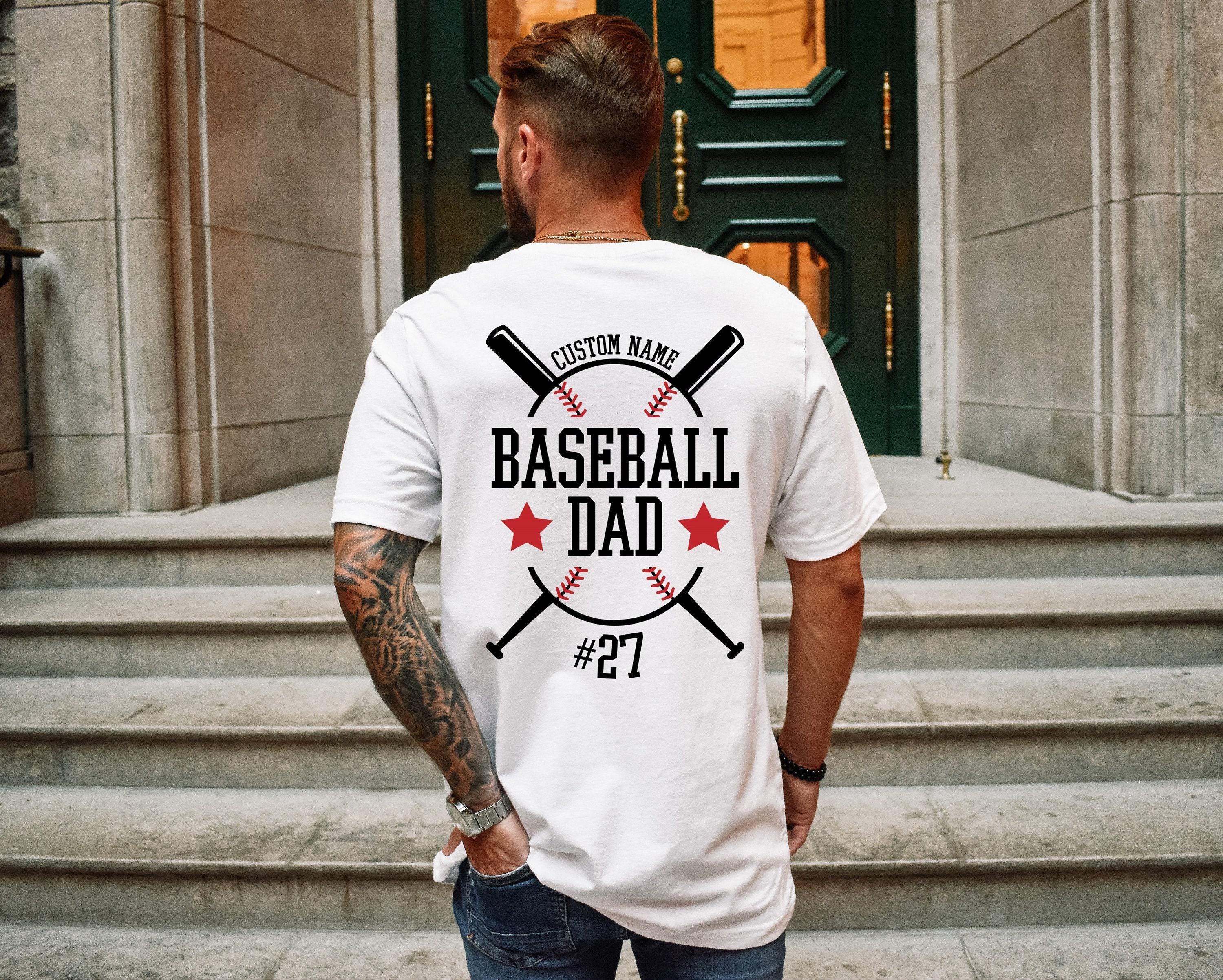Personalized Baseball Dad Sweatshirt | Custom Baseball Jersey Shirt, Custom Father's Day Gifts From Daughter, Baseball T