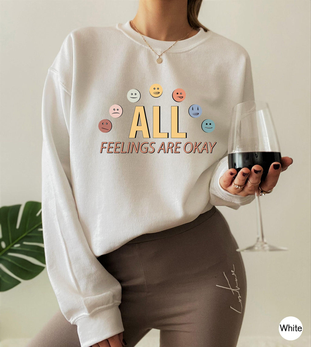 All Feelings Are Okay Shirt | Mental Health Shirt, Counselor Shirt, Psychology Shirt, Therapy Shirt, Motivational Gifts for Teachers
