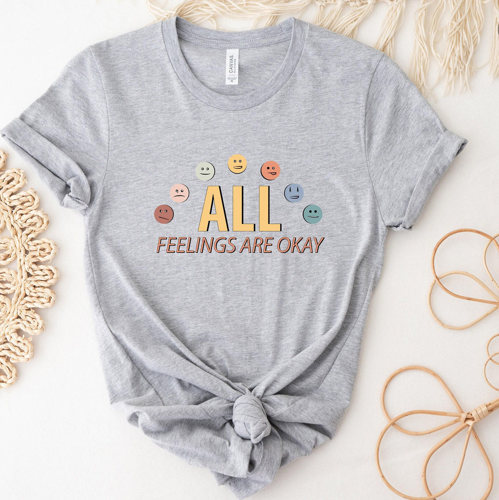 All Feelings Are Okay Shirt | Mental Health Shirt, Counselor Shirt, Psychology Shirt, Therapy Shirt, Motivational Gifts for Teachers
