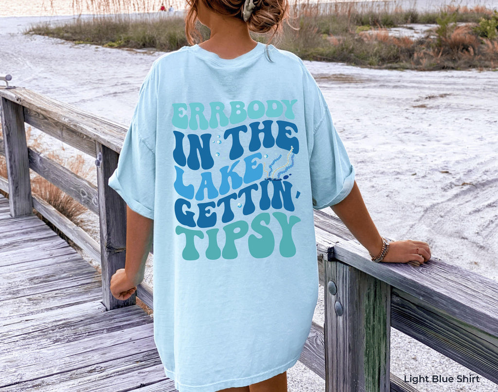 Everybody At The Lake Getting Tipsy Shirt | Lake Party Shirt, Summer Camp Hoodie, Lake Camping Shirt, Funny Camping Merch, its lake time