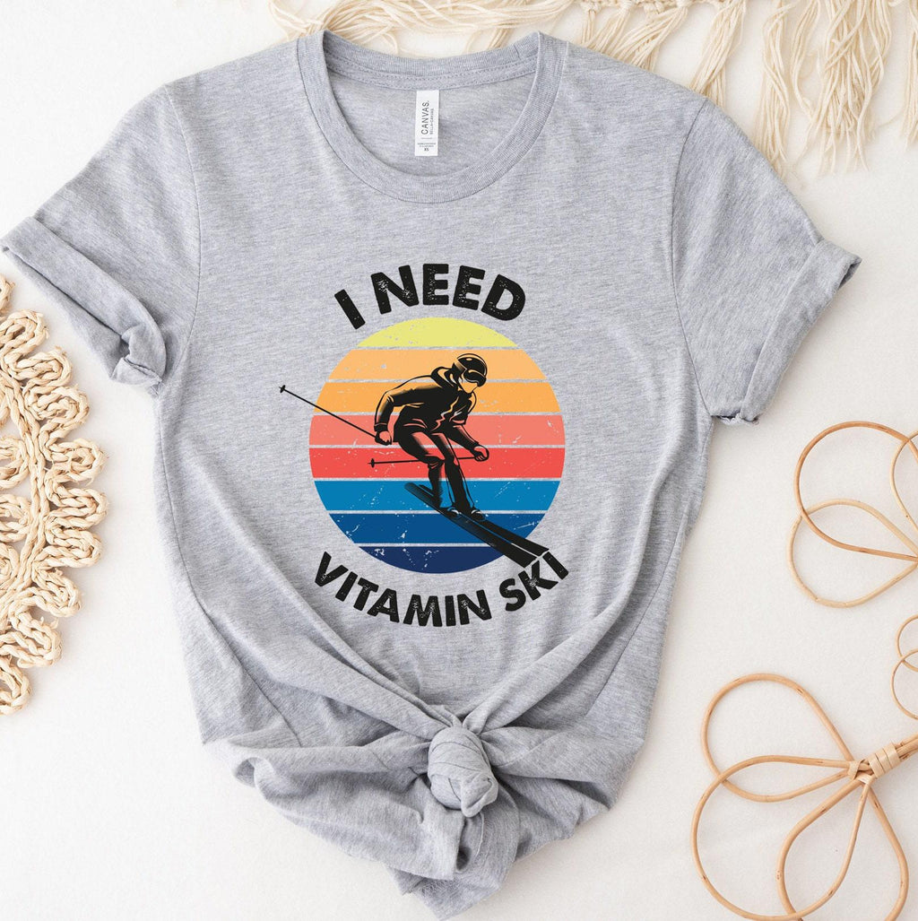 I Need Vitamin Ski Sweatshirt, Skiing Shirt, Skier Hoodie, Winter Vacation T shirt, Skiing Trip Tshirt, Trendy Gifts For Skiers