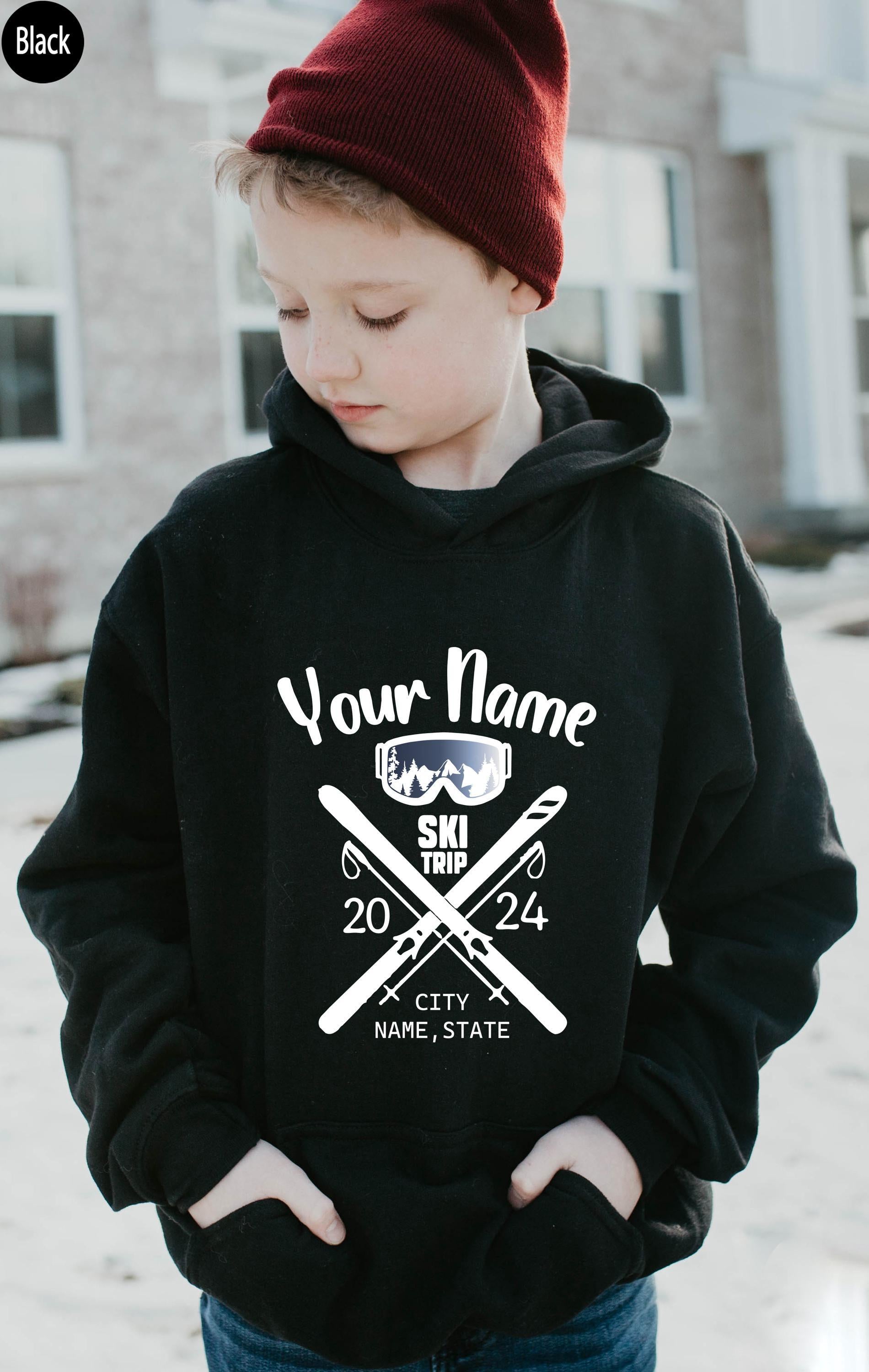 Custom Ski Sweatshirt, Custom Ski Trip Shirt, Personalized Skiing Shirt, Custom Winter Vacation Tshirt, Matching Personalized Gifts