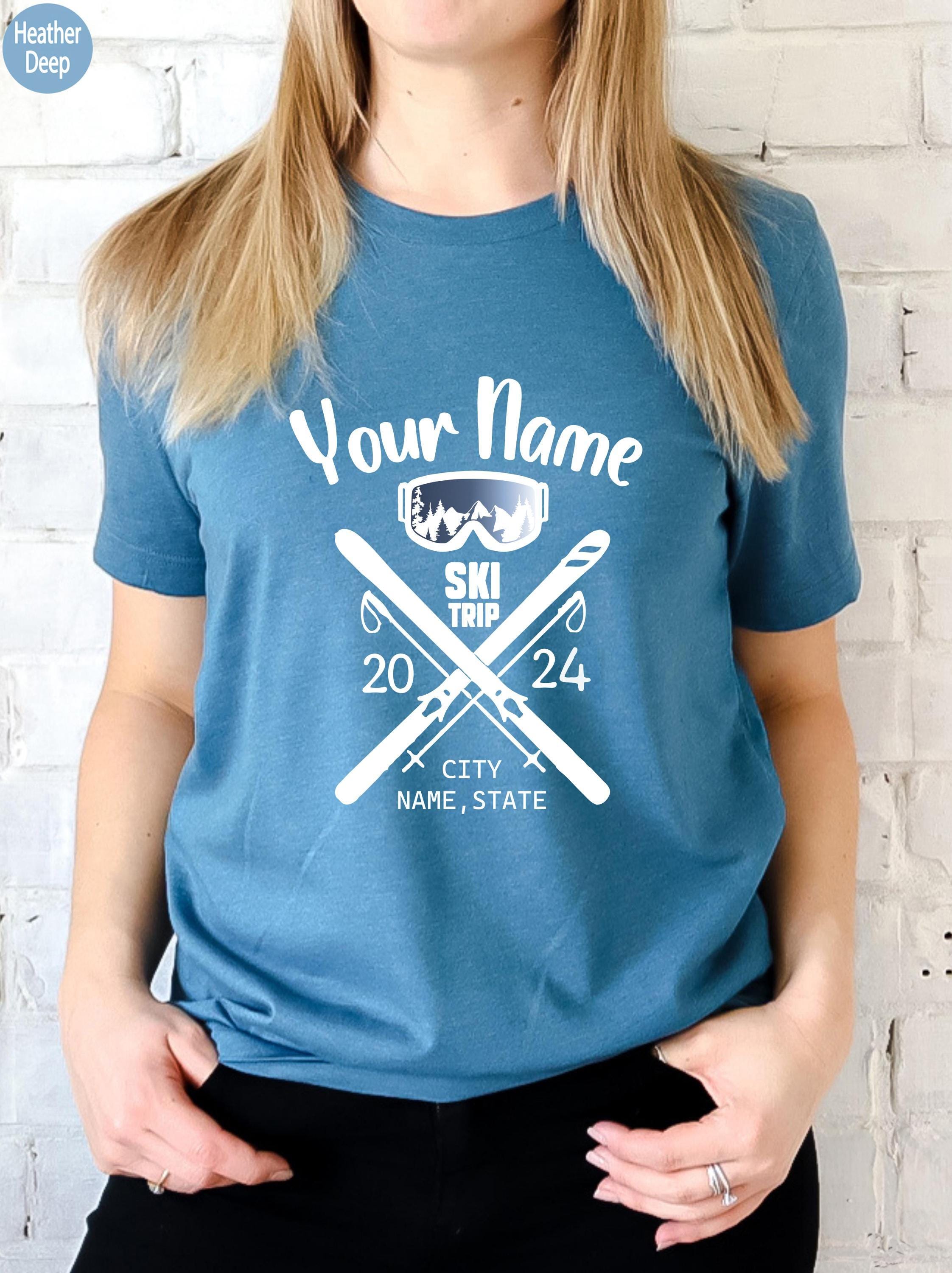 Custom Ski Sweatshirt, Custom Ski Trip Shirt, Personalized Skiing Shirt, Custom Winter Vacation Tshirt, Matching Persona