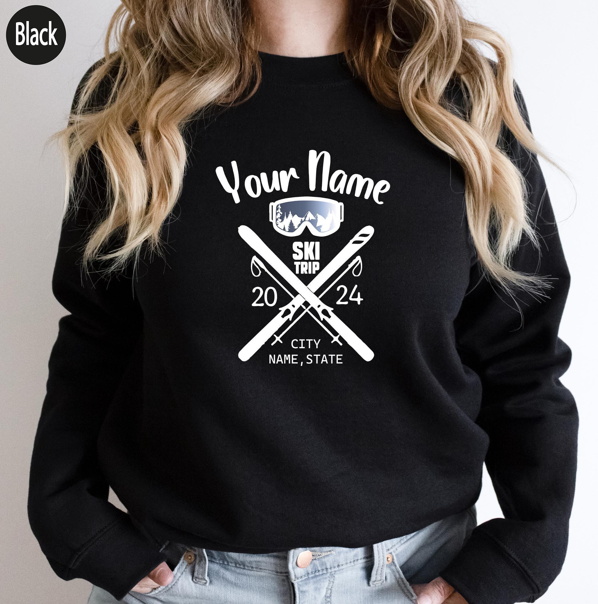 Custom Ski Sweatshirt, Custom Ski Trip Shirt, Personalized Skiing Shirt, Custom Winter Vacation Tshirt, Matching Personalized Gifts