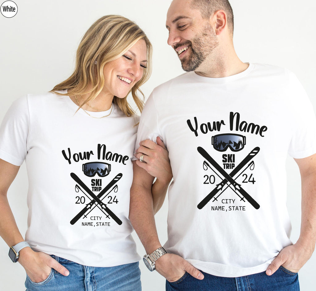 Custom Ski Sweatshirt, Custom Ski Trip Shirt, Personalized Skiing Shirt, Custom Winter Vacation Tshirt, Matching Personalized Gifts