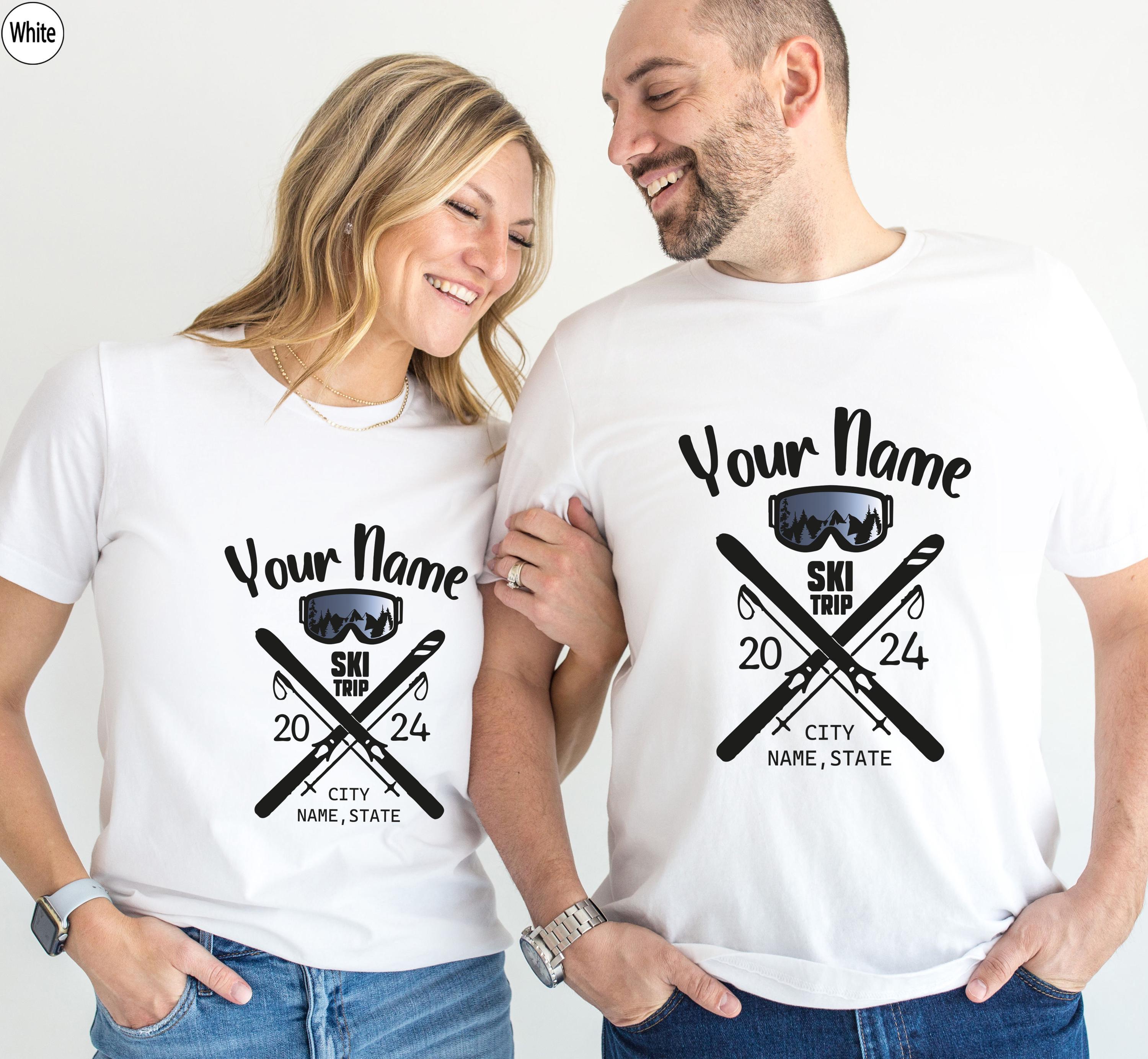 Custom Ski Sweatshirt, Custom Ski Trip Shirt, Personalized Skiing Shirt, Custom Winter Vacation Tshirt, Matching Personalized Gifts