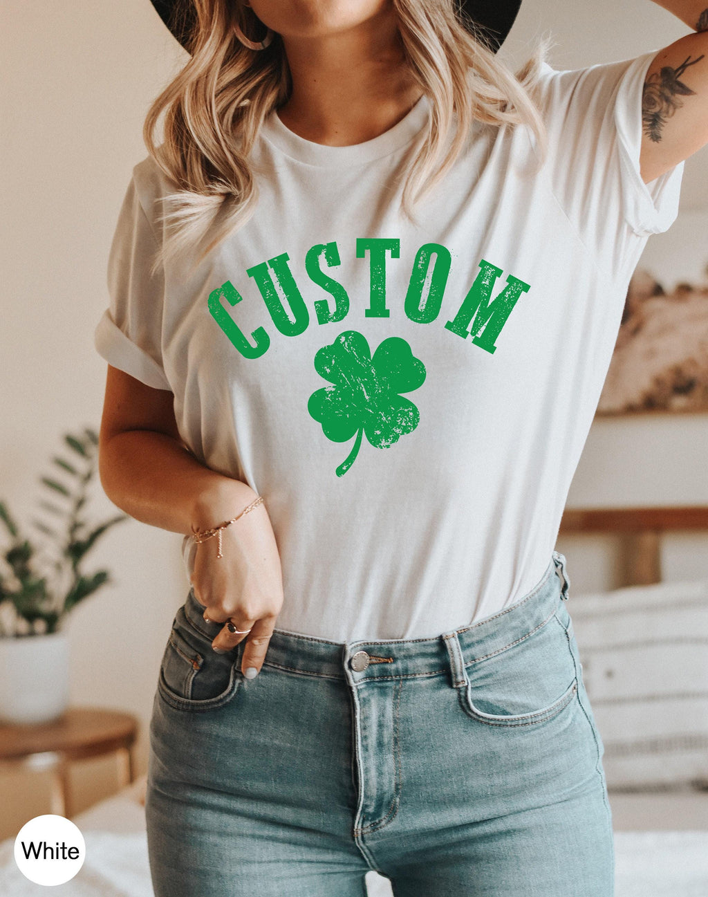 Custom St. Patrick's Day Shirt, Lucky Four Leaf Clover Sweatshirt, Custom Shamrock Shirt, Slainte Hoodie, Paddy's Day Gifts