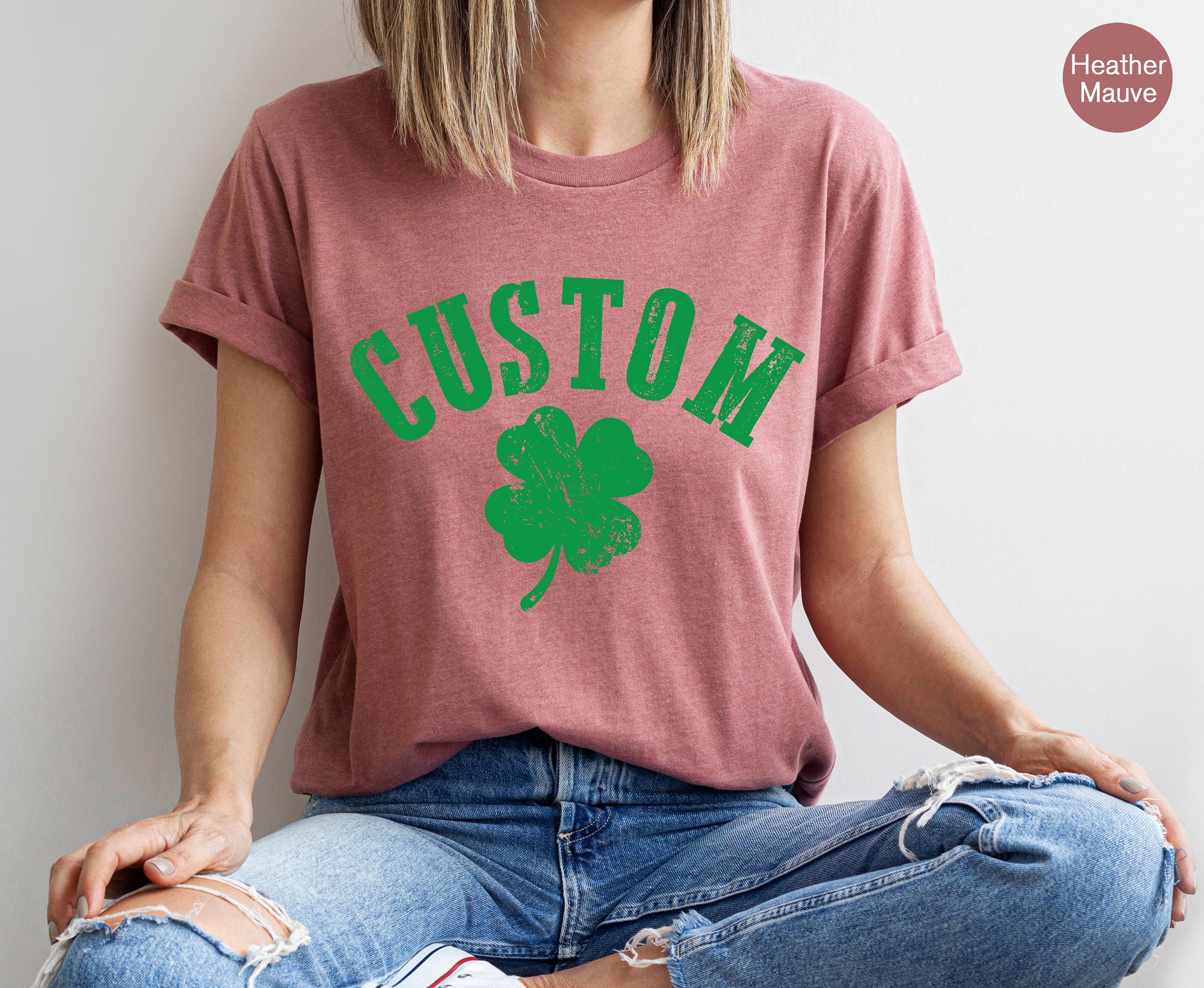 Custom St. Patrick's Day Shirt, Lucky Four Leaf Clover Sweatshirt, Custom Shamrock Shirt, Slainte Hoodie, Paddy's Day Gifts