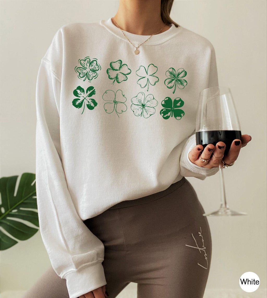 St. Patrick's Day Shirt, Lucky Four Leaf Clover Sweatshirt, Shamrock Shirt, Slainte Tshirt, Aesthetic Gifts for Beer Lover