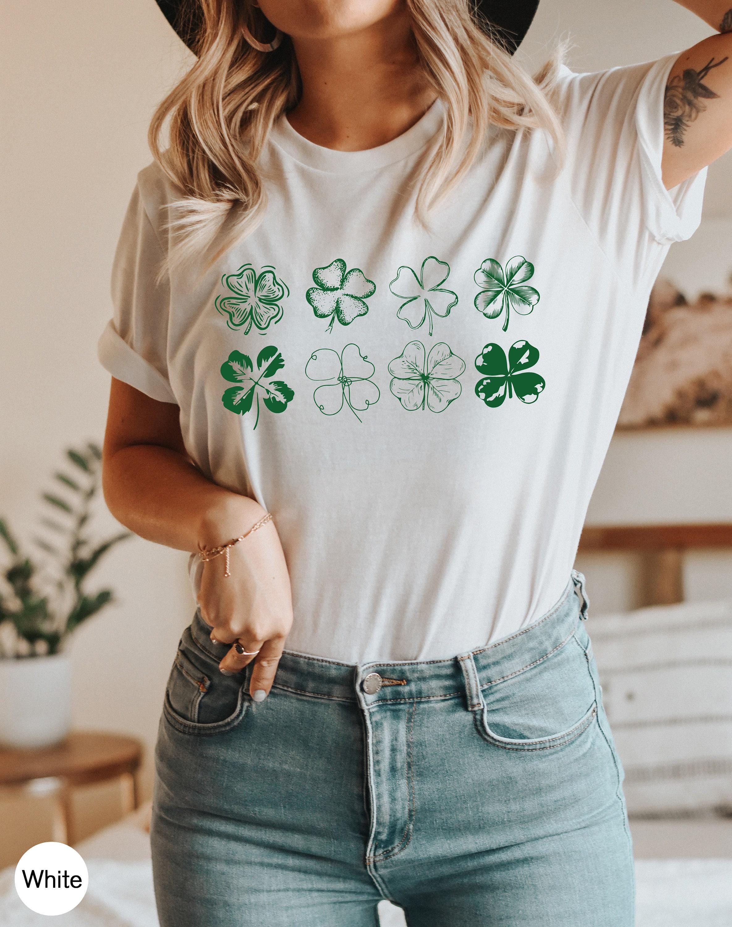 St. Patrick's Day Shirt, Lucky Four Leaf Clover Sweatshirt, Shamrock Shirt, Slainte Tshirt, Aesthetic Gifts for Beer Lover