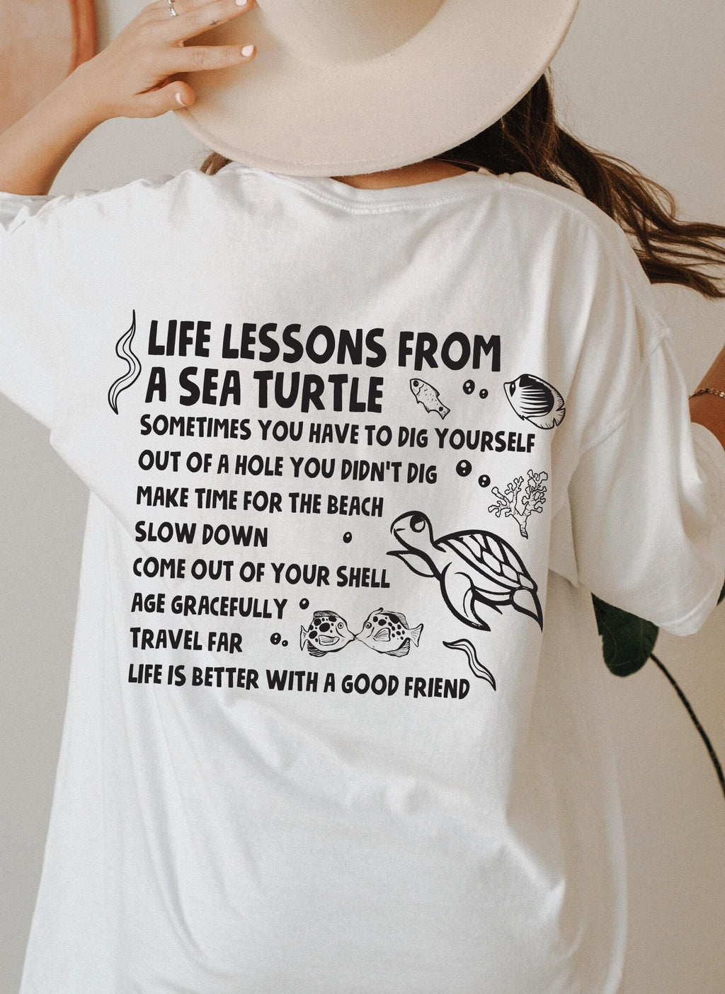 Sea Turtle Sweatshirt | Life Lessons From Turtle Hoodie, Ocean Lover Gift, Coconut Girl Shirt, Turtle Gift, Beach Lover Tee