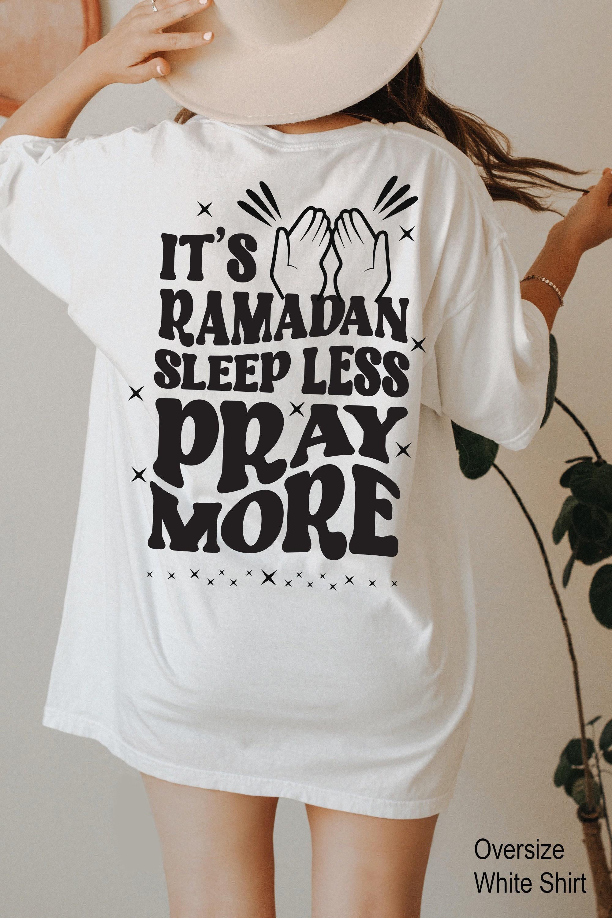 Funny Ramadan Sweatshirt | Sleep Less Pray More Shirt, Islamic Gift Hoodie, Eid Mubarak Tee, Muslim Gift, Ramadan Kareem Gift