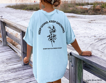 Keep Growing Sweatshirt | Motivational Hoodie, Positive Affirmation Shirt, Mental Health Gift, Wildflower Sweater, Self Love Tee