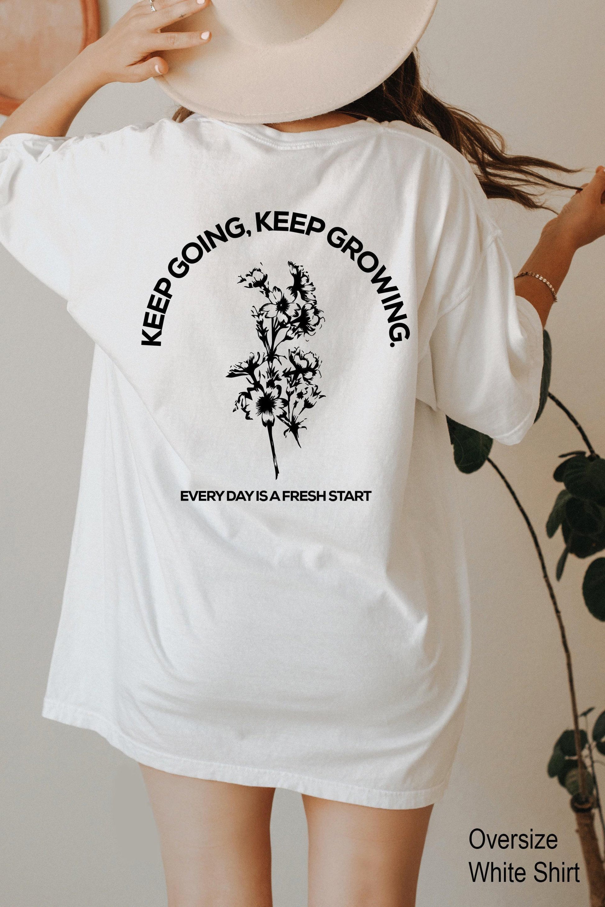 Keep Growing Sweatshirt | Motivational Hoodie, Positive Affirmation Shirt, Mental Health Gift, Wildflower Sweater, Self Love Tee