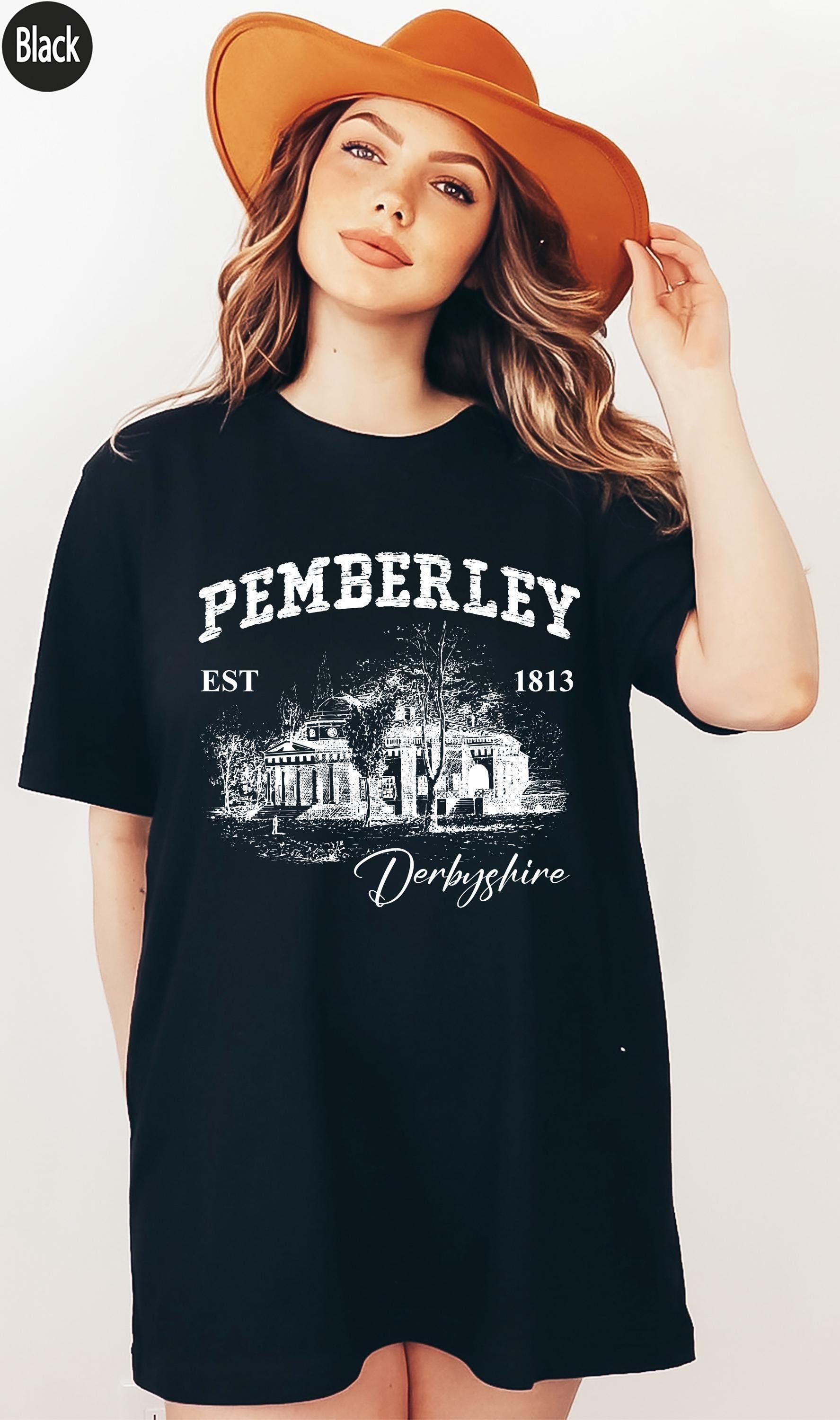 Pemberley Derbyshire Est 1813 Sweatshirt | Pride and Prejudice T-Shirt, Minimalist Book Gift, Book Club Gift, Novel Love