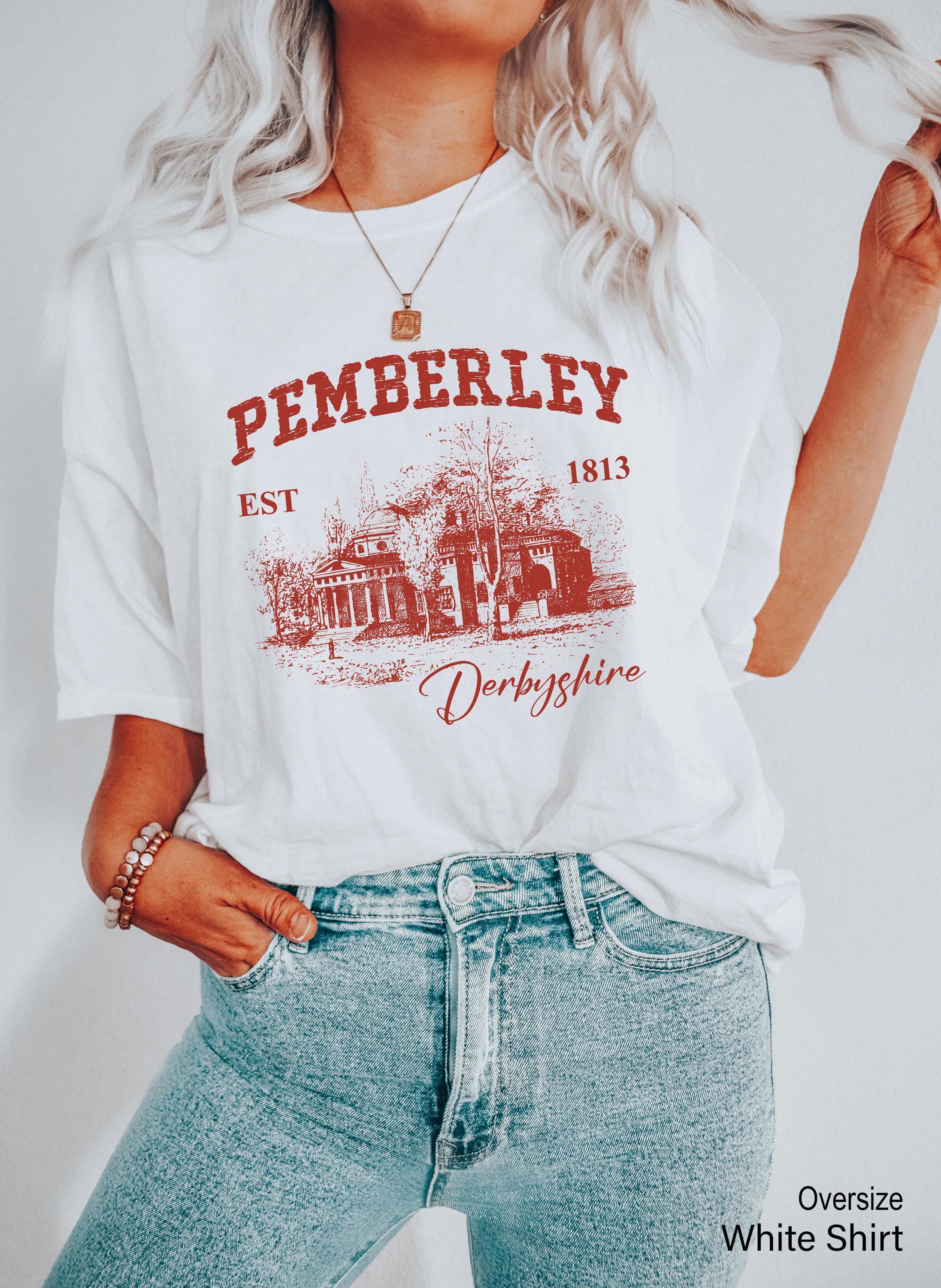 Pemberley Derbyshire Est 1813 Sweatshirt | Pride and Prejudice T-Shirt, Minimalist Book Gift, Book Club Gift, Novel Lover Shirt, Reading