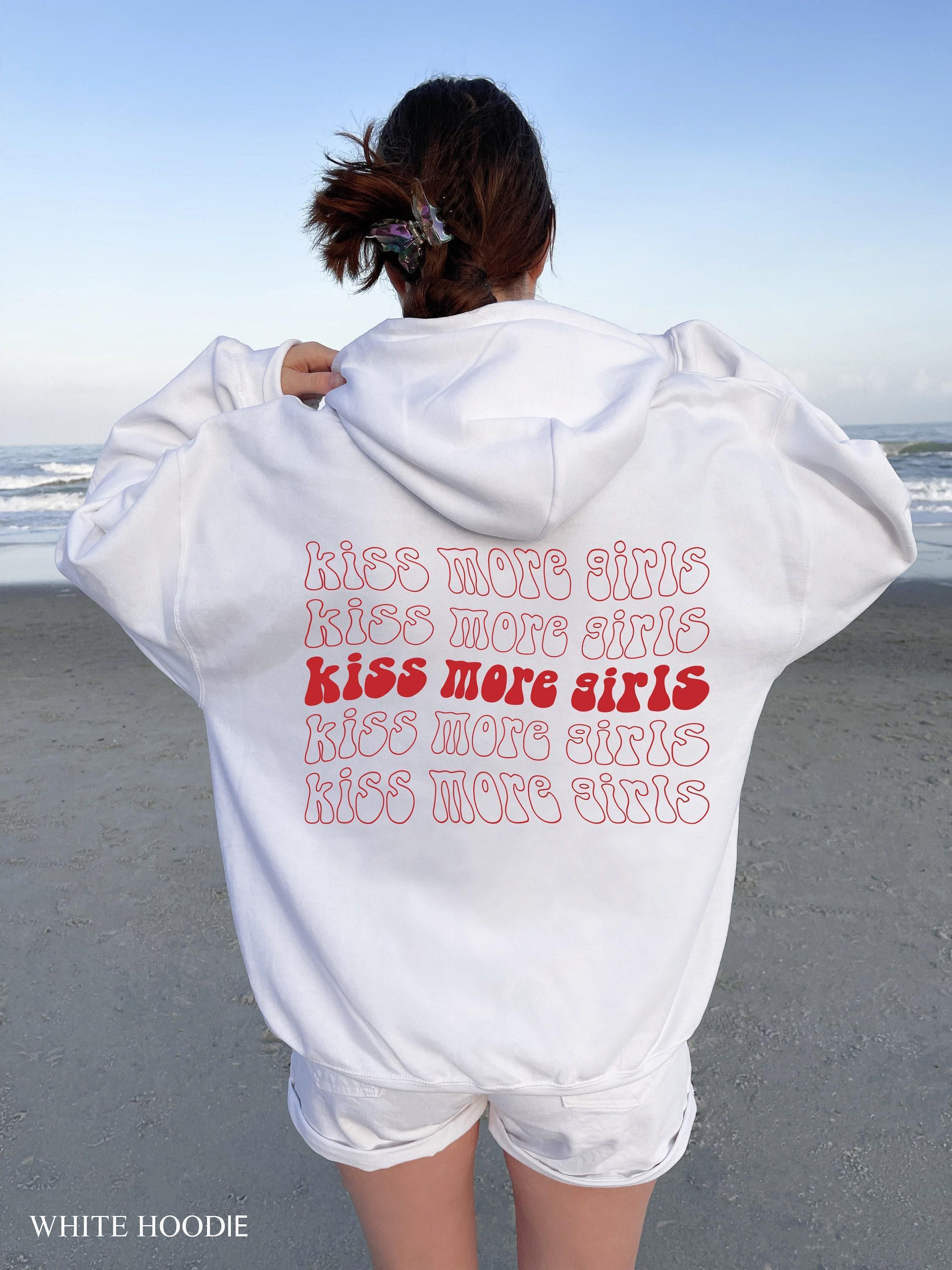 Aesthetic Lesbian Hoodie, LGBTQ Sweatshirt, Women's Pride Month Shirt, Lesbian Pride Shirt, Kiss More Girls T-shirt, Tre