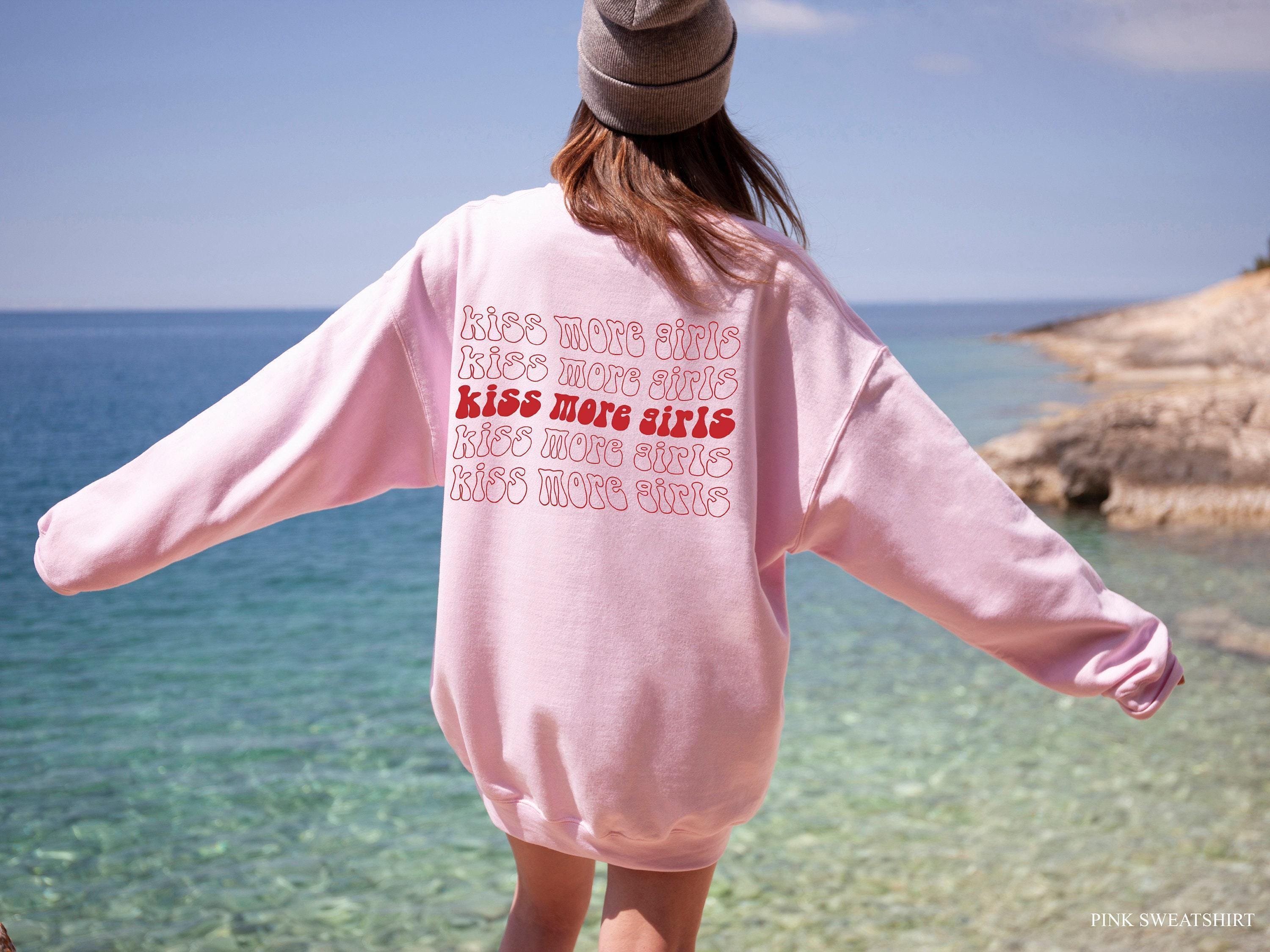 Aesthetic Lesbian Hoodie, LGBTQ Sweatshirt, Women's Pride Month Shirt, Lesbian Pride Shirt, Kiss More Girls T-shirt, Tre