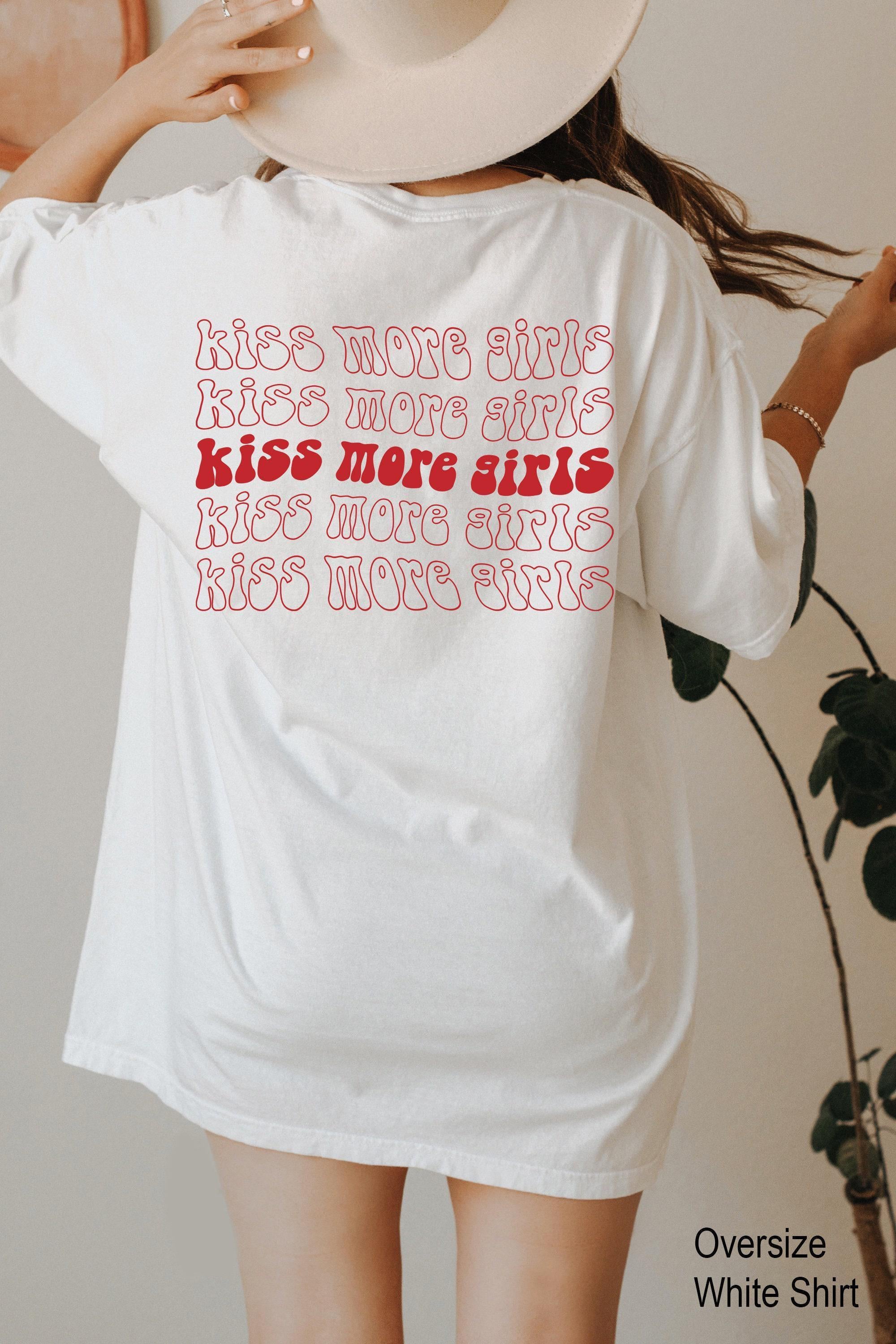 Aesthetic Lesbian Hoodie, LGBTQ Sweatshirt, Women's Pride Month Shirt, Lesbian Pride Shirt, Kiss More Girls T-shirt, Trendy LGBTQ Gift