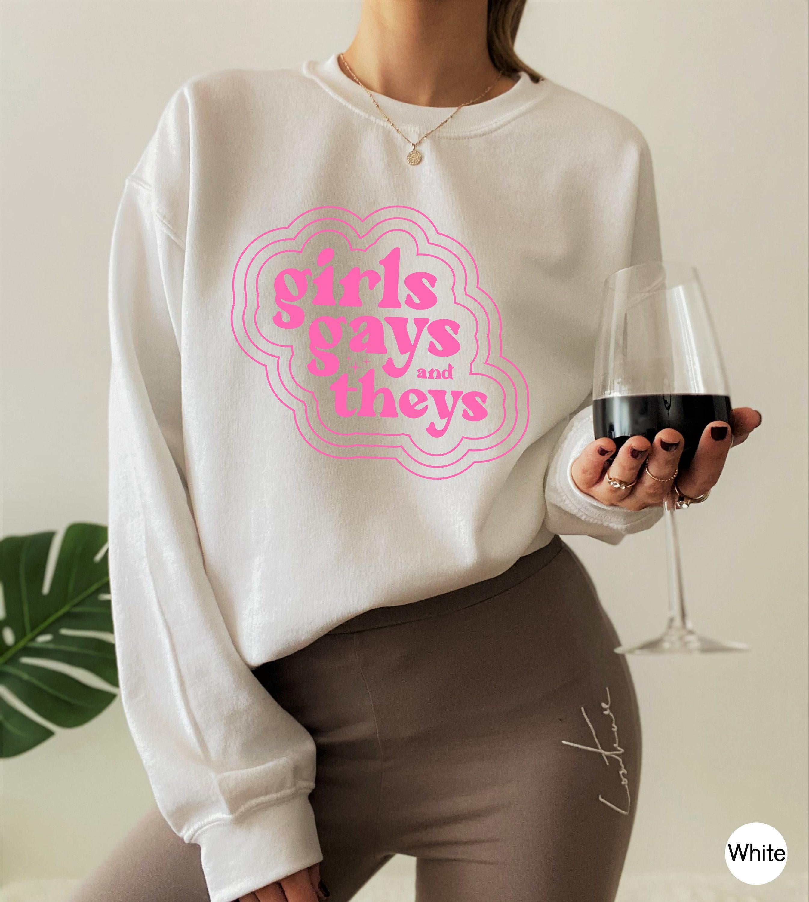 Cute LGBTQ Sweatshirts, Women's Preppy Pride Shirts, Gay Pride Hoodie, Trans Rights Shirts, Lesbian Pride Tshirts, Trendy LGBTQ Gifts