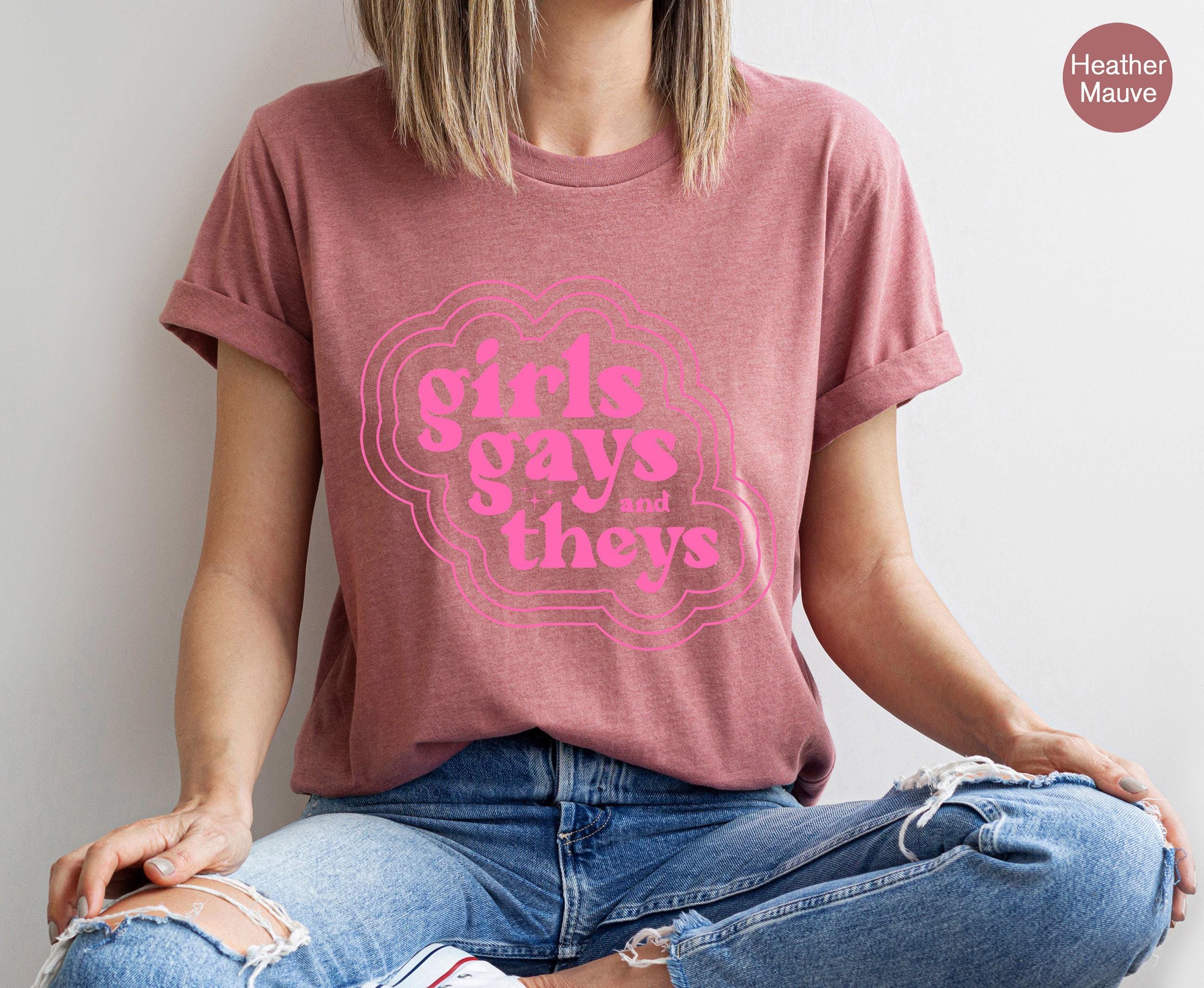 Cute LGBTQ Sweatshirts, Women's Preppy Pride Shirts, Gay Pride Hoodie, Trans Rights Shirts, Lesbian Pride Tshirts, Trendy LGBTQ Gifts