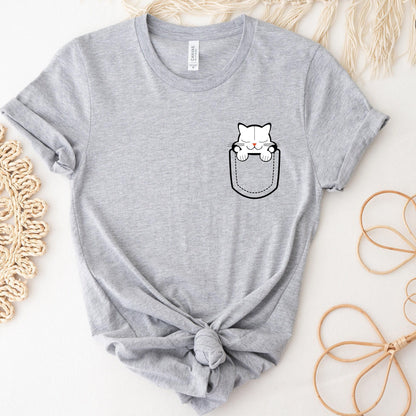 Cat Pocket Shirt, Cute Cat Sweatshirt, Cat Mom Shirt, Cat Lover Gifts For Women, Funny Gifts For Animals Lover Kids, Cat Mom Gifts