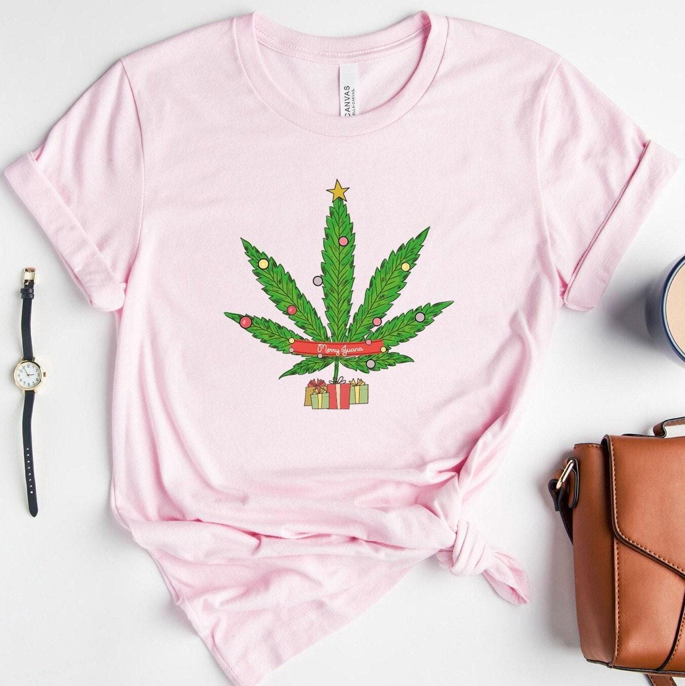Merry Juana Shirt, Funny Plant Shirts, Marijuana Sweatshirts, Stoner Gifts For Him, Smoker Gifts, Cute Holiday Pajamas, 