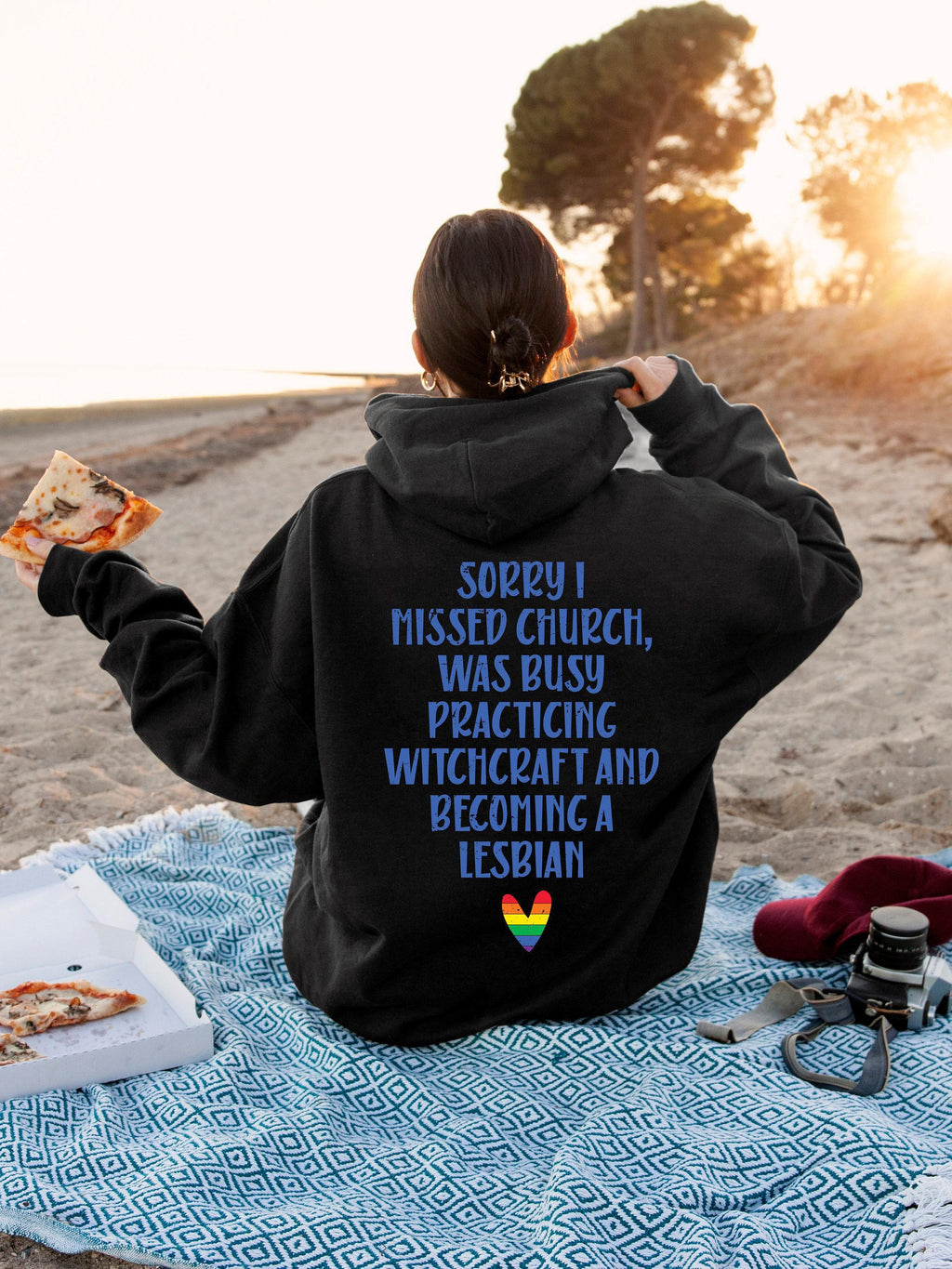 Sorry I Missed Church Hoodie, Funny LGBT Sweatshirt, Ironic Joke Shirt, Queer Women Apparel, Funny Gen Z Tee, Gift For Lesbian