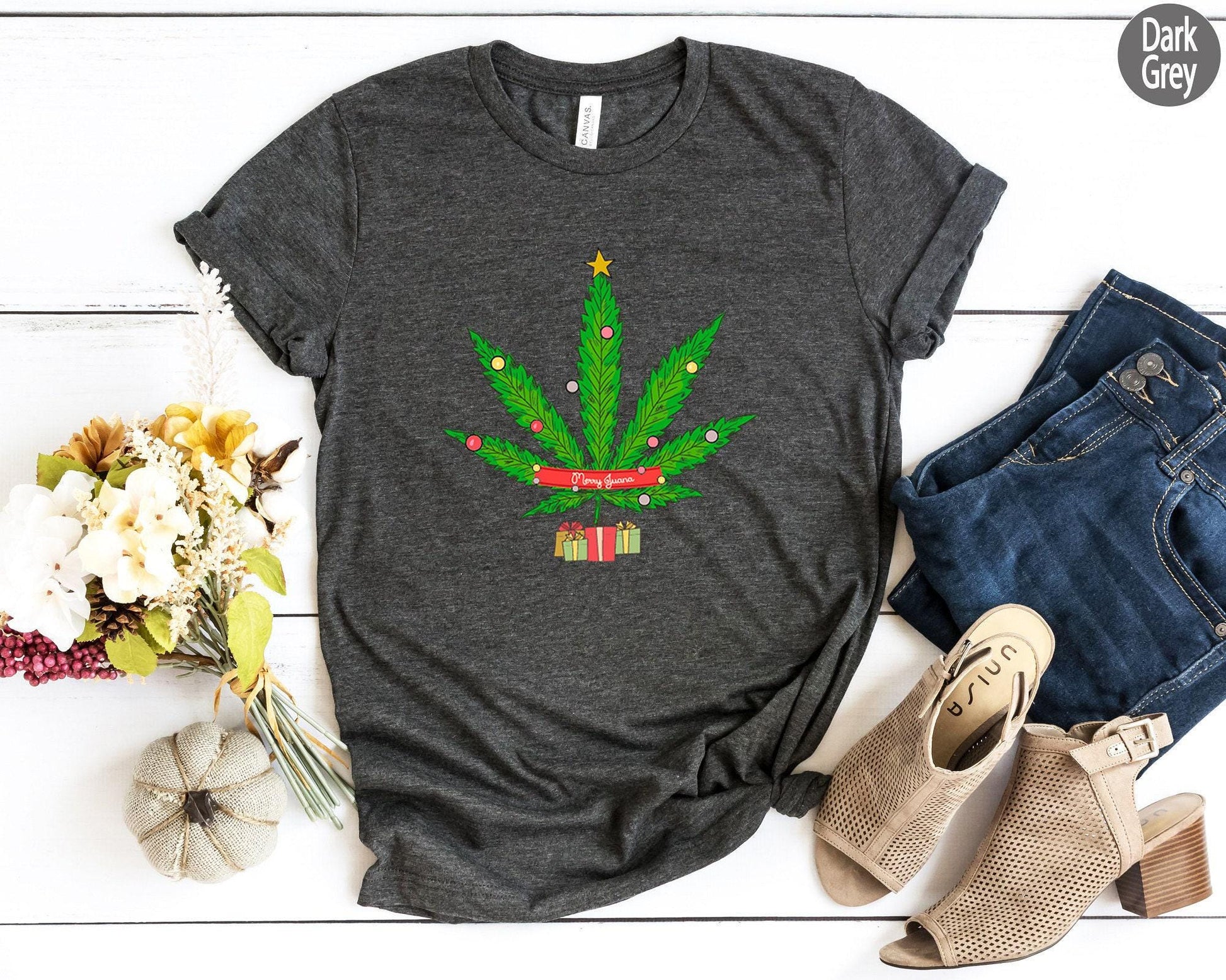Merry Juana Shirt, Funny Plant Shirts, Marijuana Sweatshirts, Stoner Gifts For Him, Smoker Gifts, Cute Holiday Pajamas, Cannabis Tee